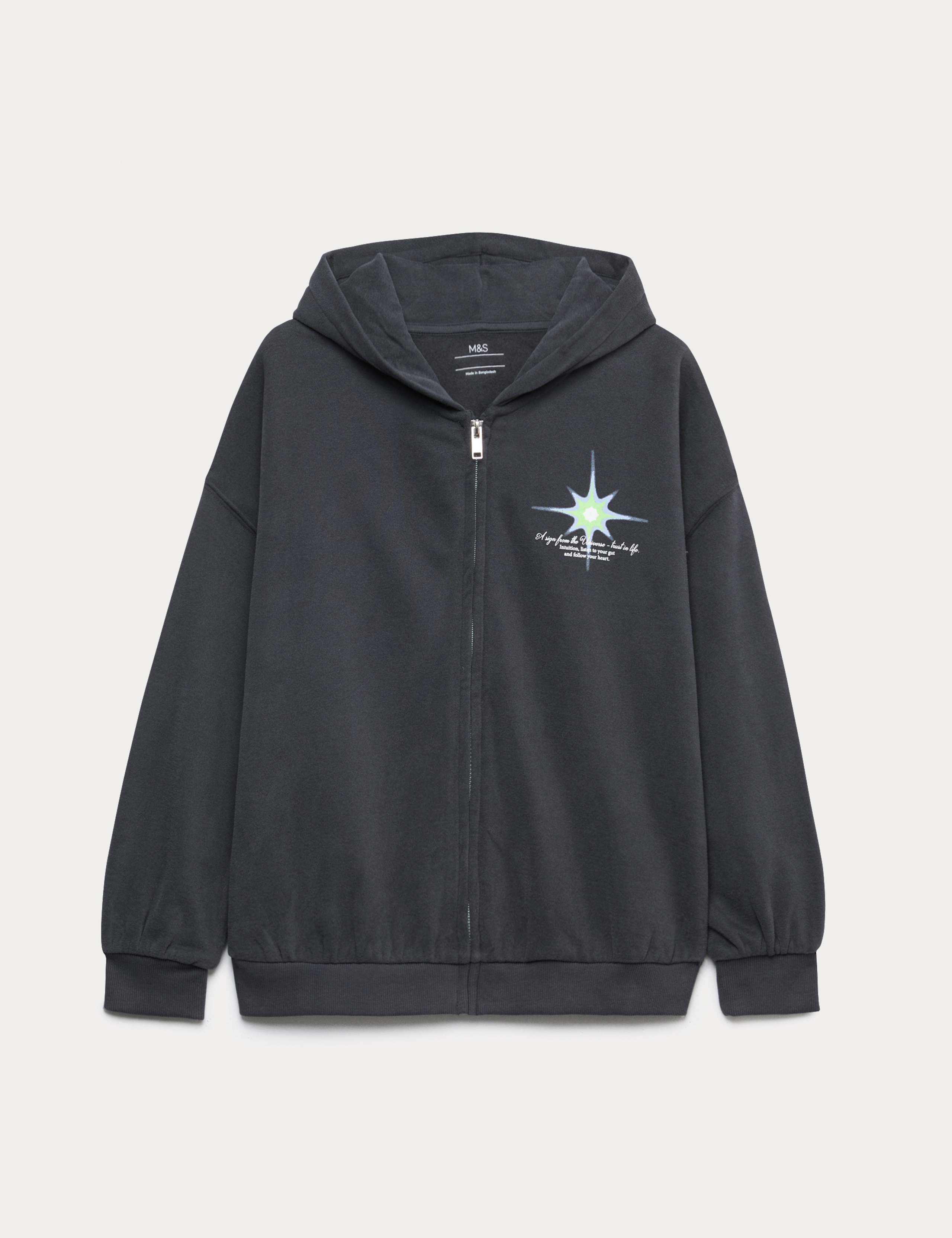 Cotton Rich Star Graphic Zip Hoodie (6-16 Yrs)