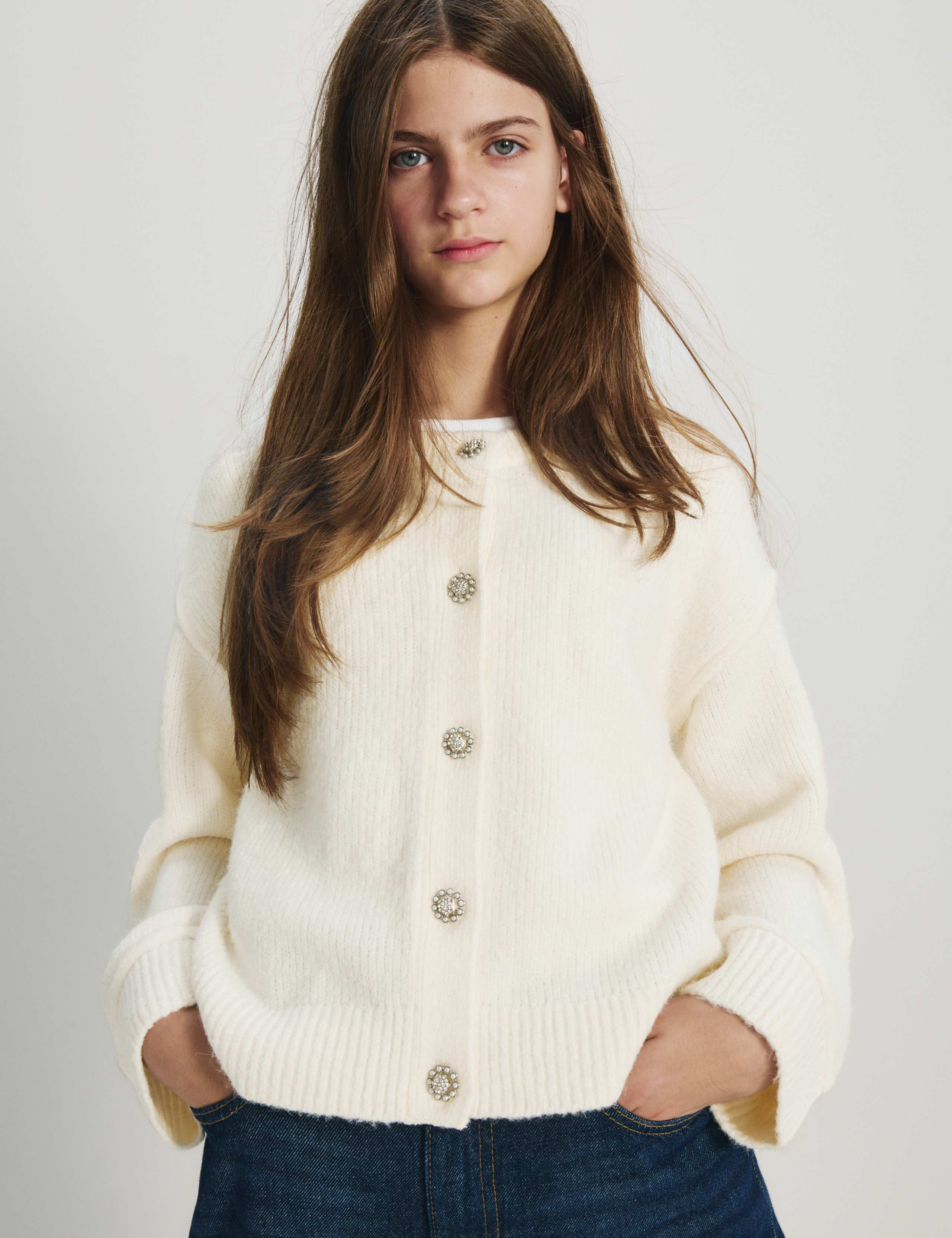 Gem Button Cardigan (6-16 Yrs)