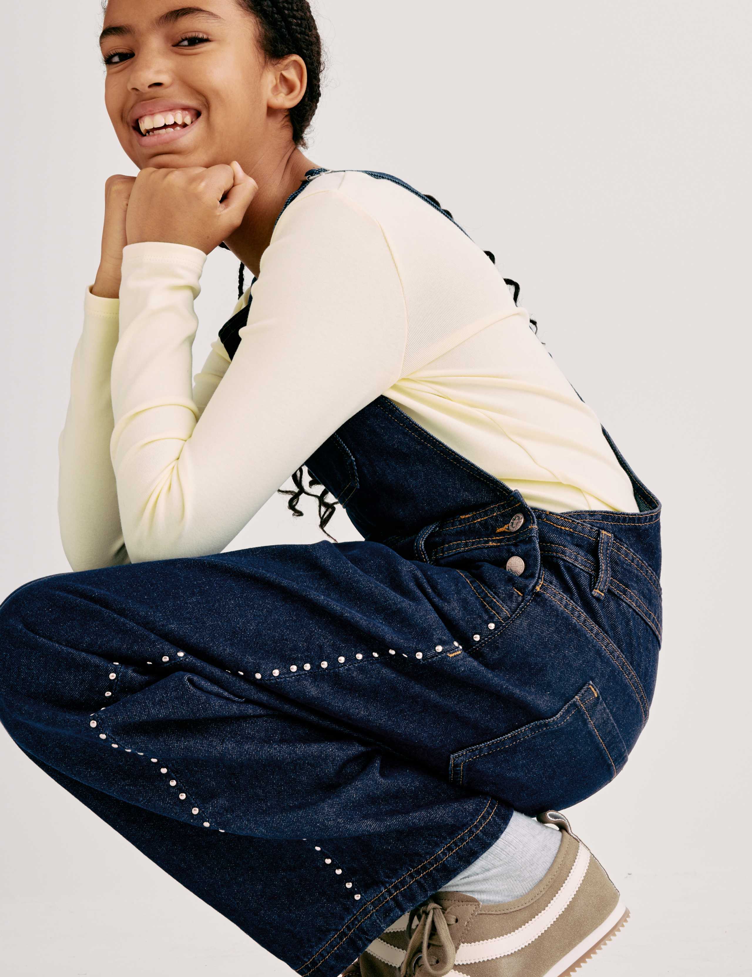 Denim Barrel Dungarees (2-16 Yrs)