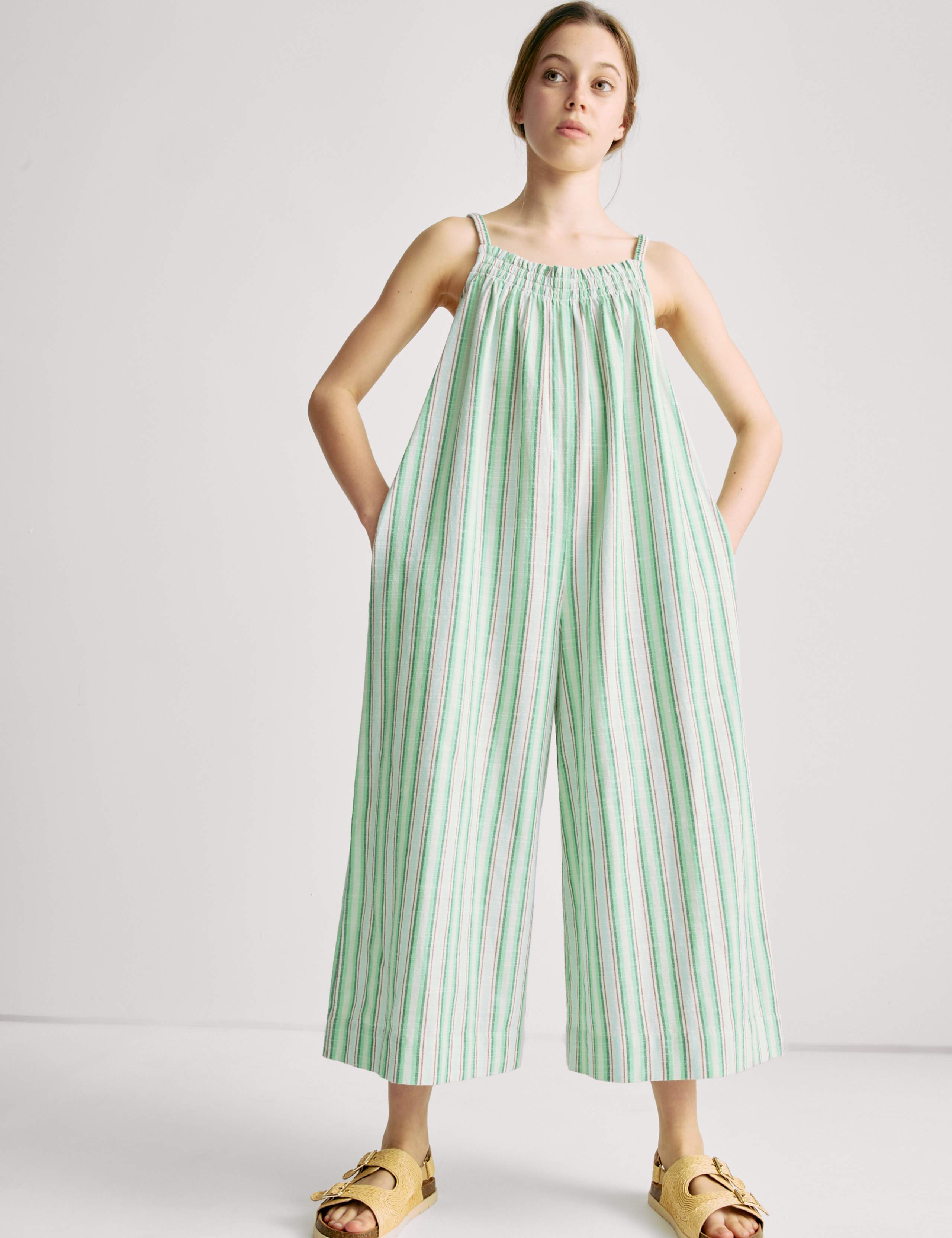 Pure Cotton Striped Jumpsuit (2-16 Yrs)