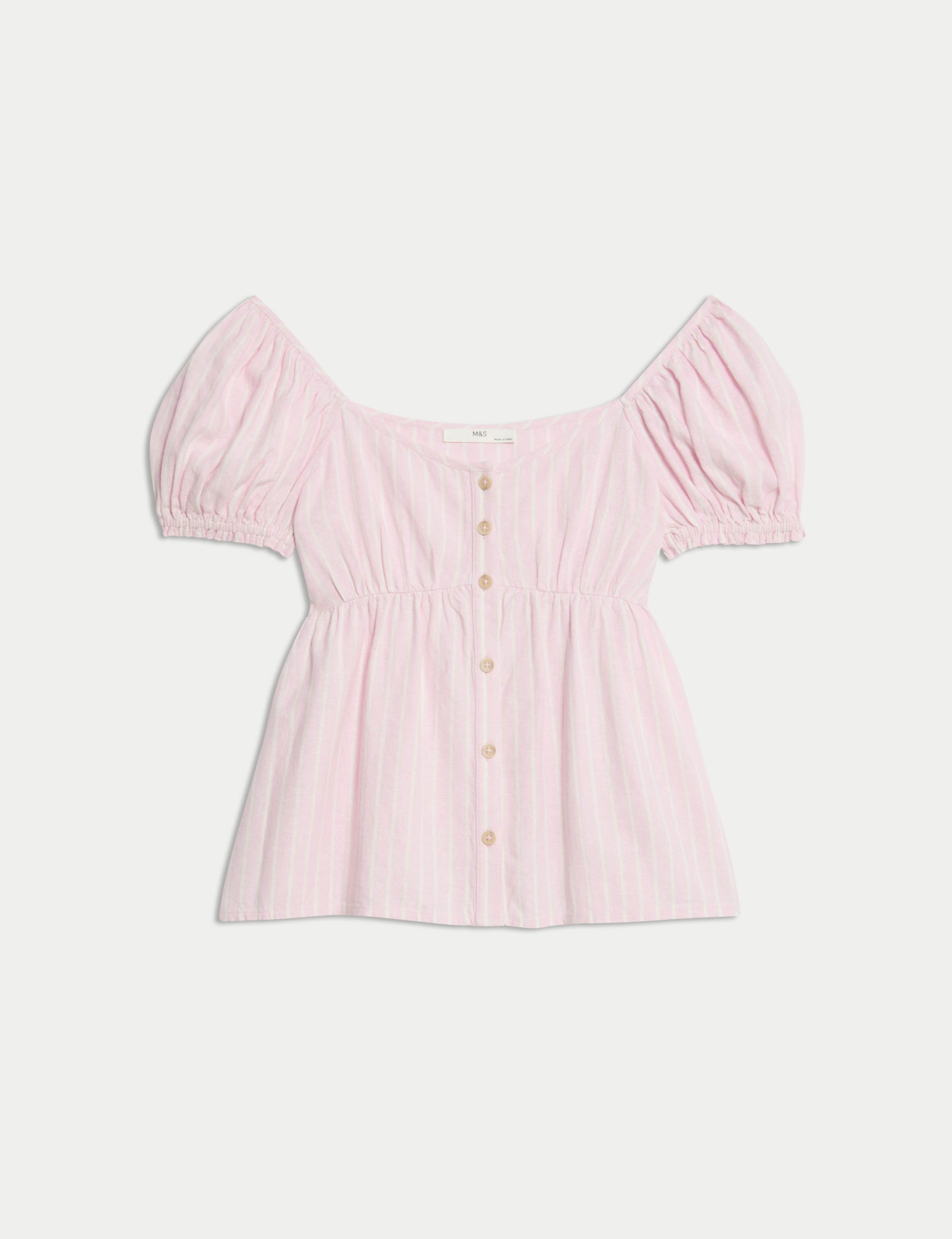 Linen Rich Striped Top (6-16 Yrs)