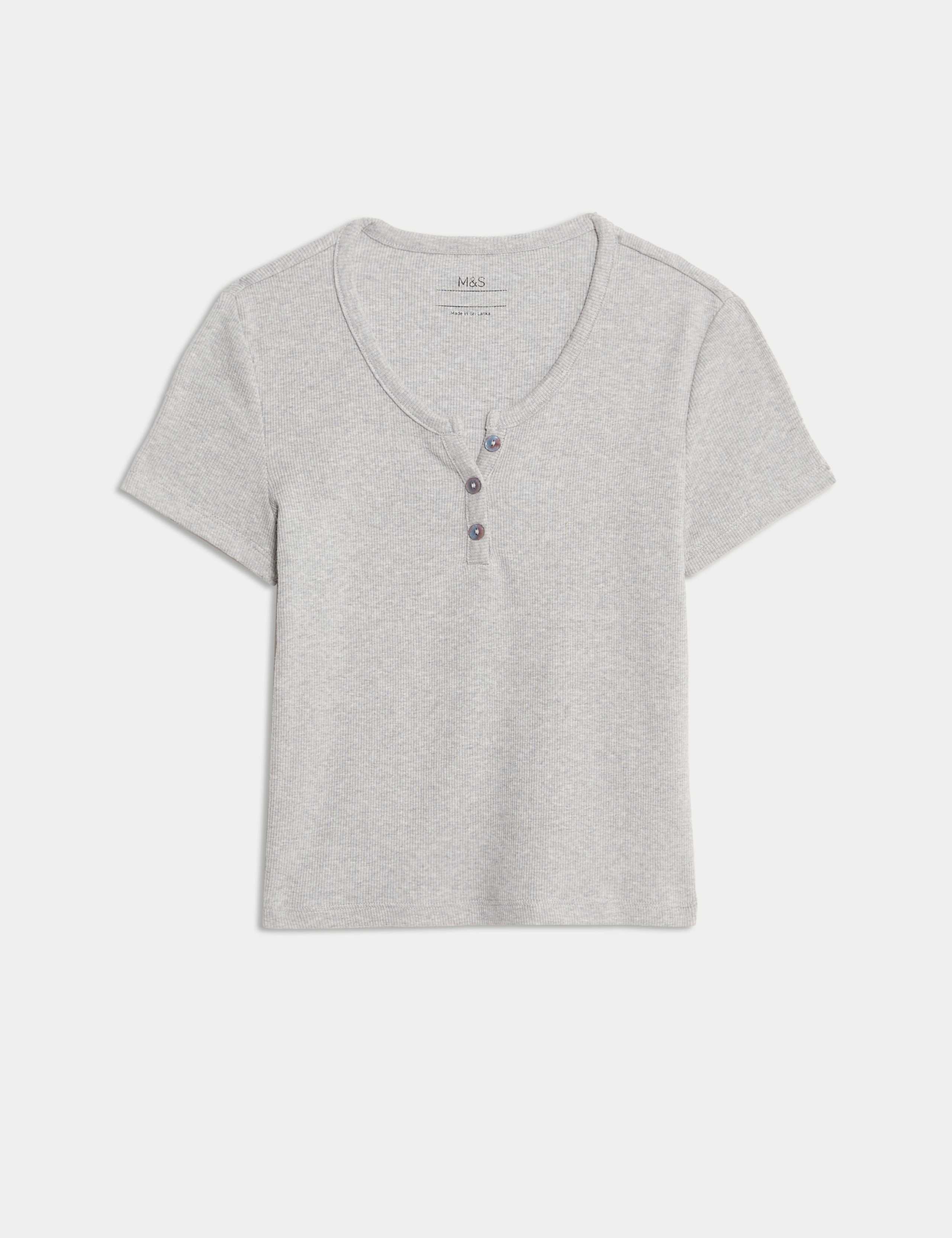 Cotton Rich Button T-Shirt (6-16 Yrs)