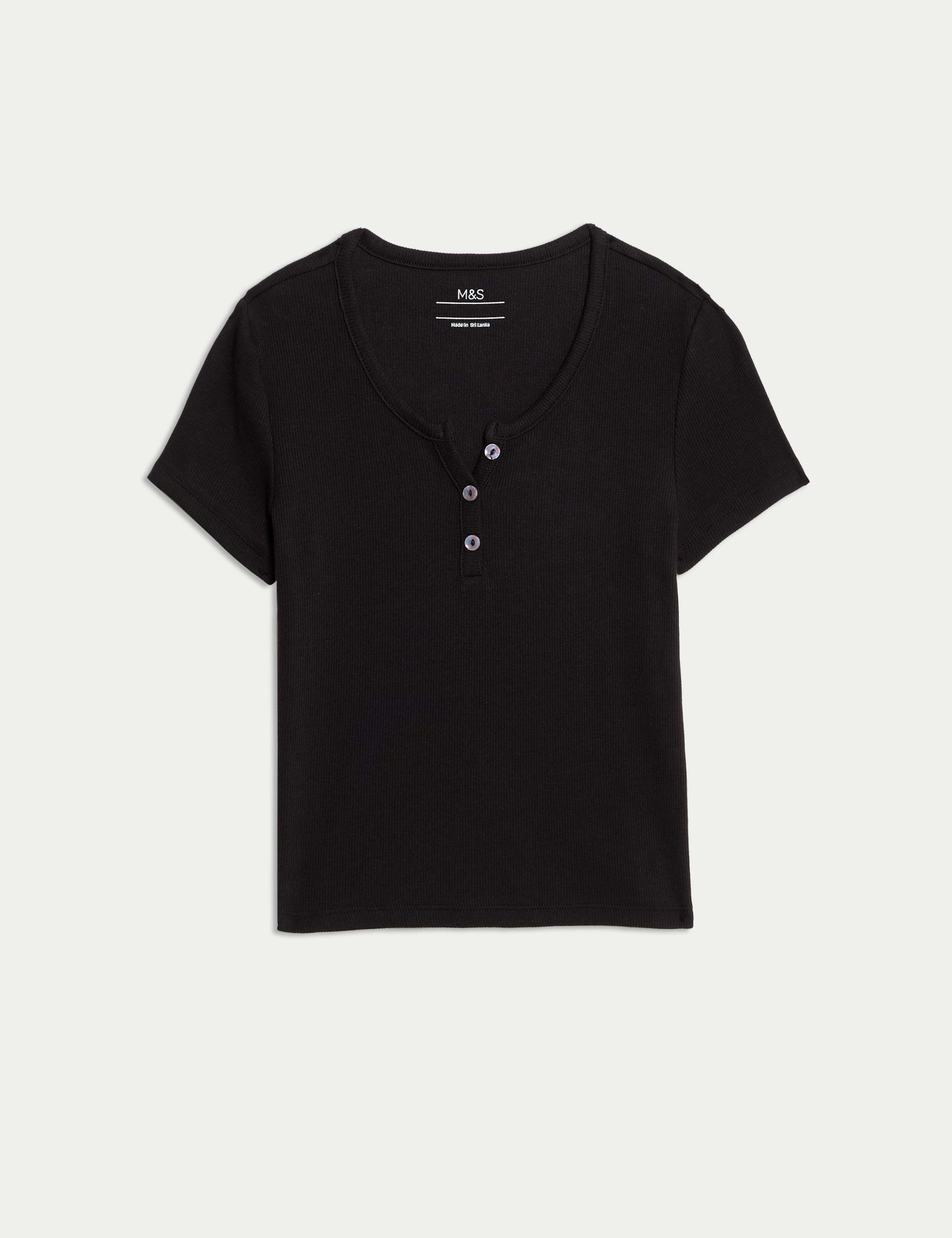 Cotton Rich Button T-Shirt (6-16 Yrs)