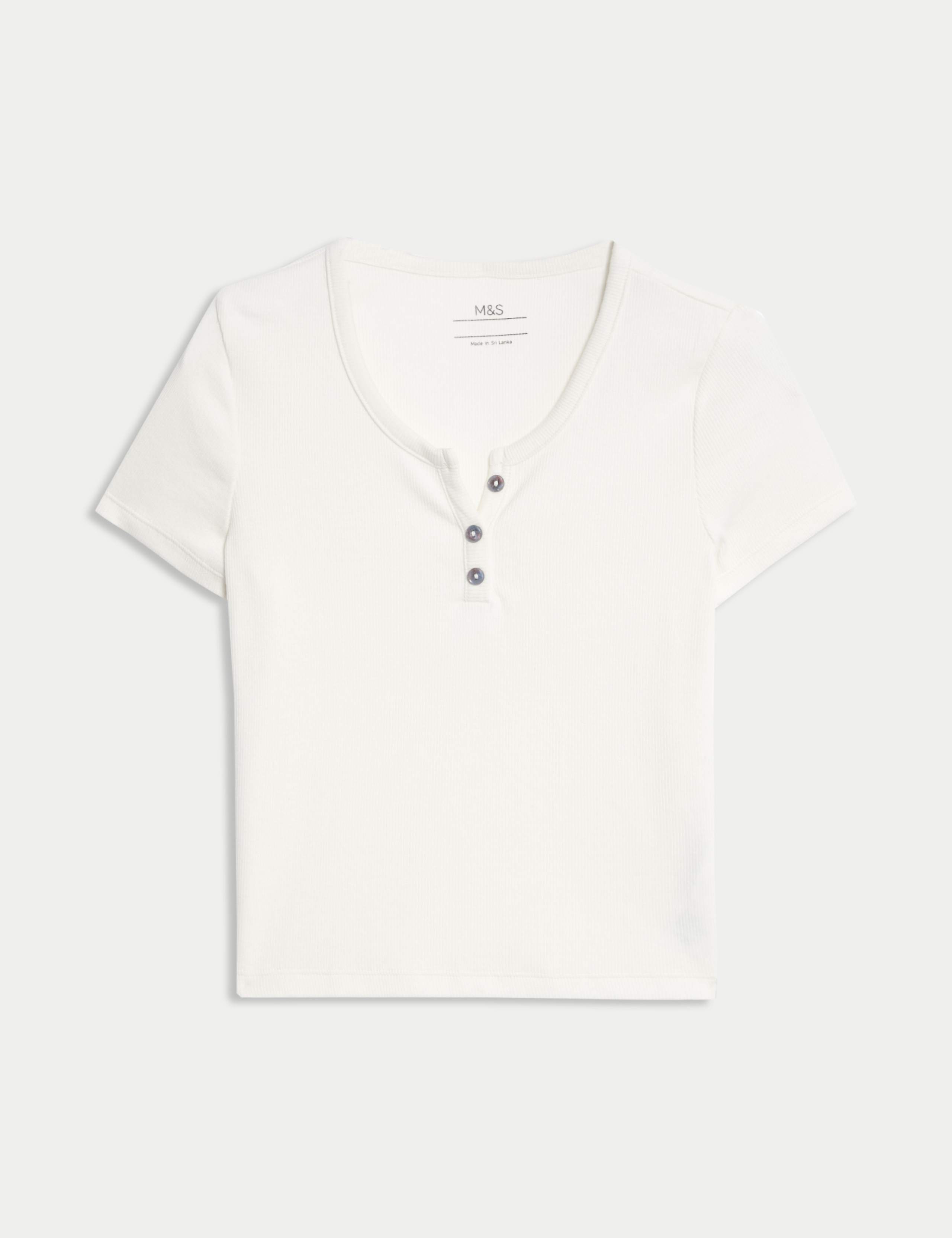 Cotton Rich Button T-Shirt (6-16 Yrs)