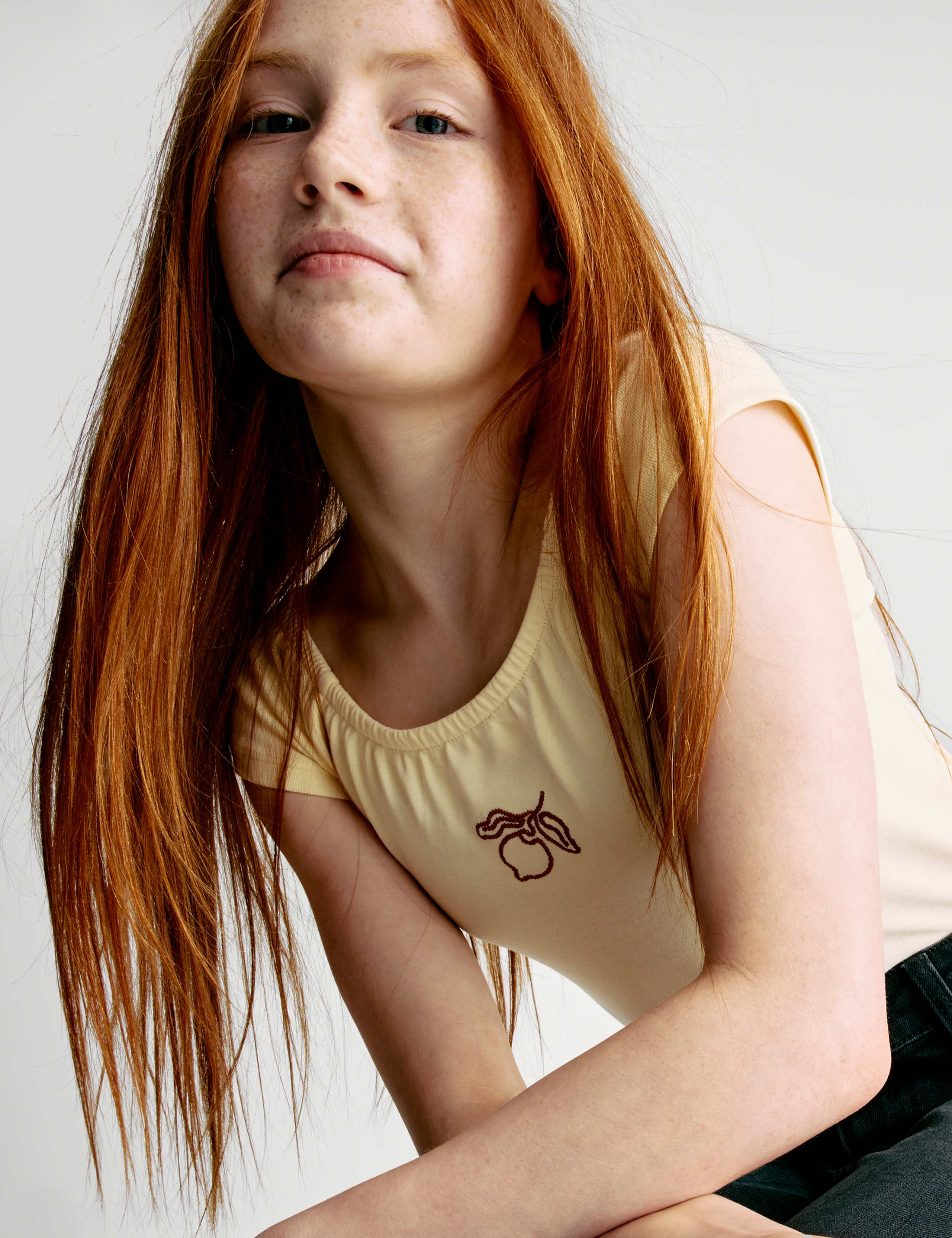 Cotton Rich Embroidered Cropped Top (6-16 Yrs)