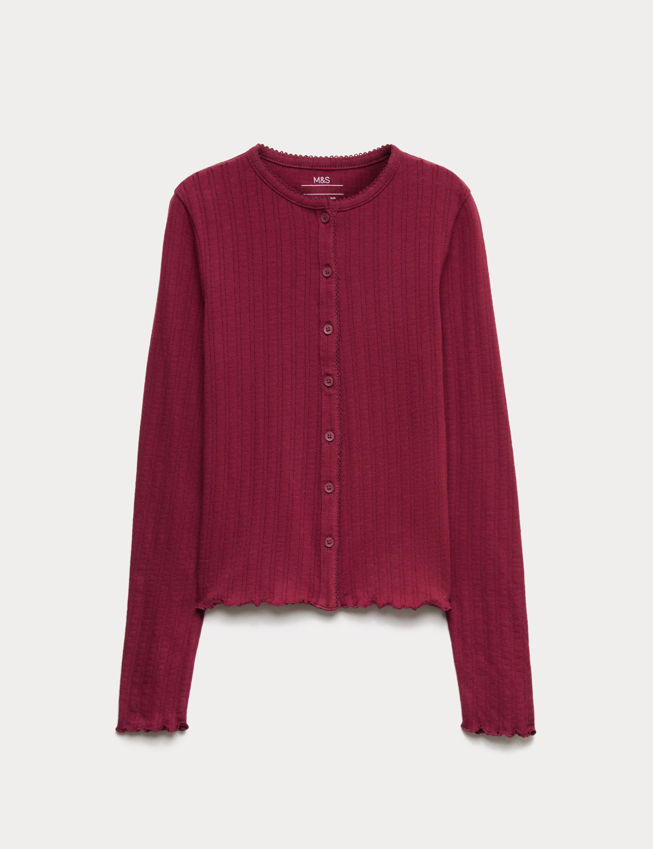 Button Through Pointelle Top (6-16 Yrs)