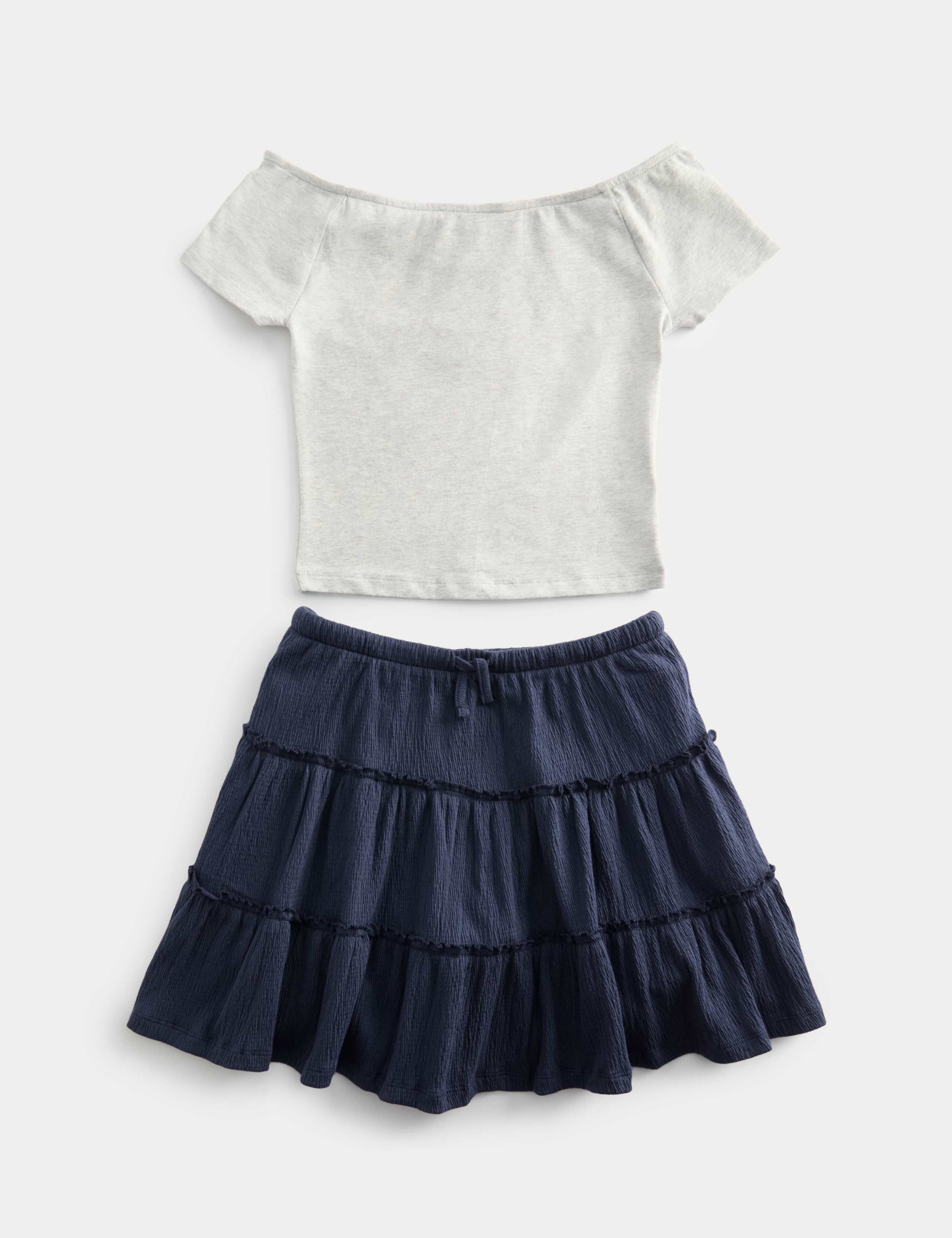 Cotton Rich Bardot Top and Skirt Outfit (6-16 Yrs)