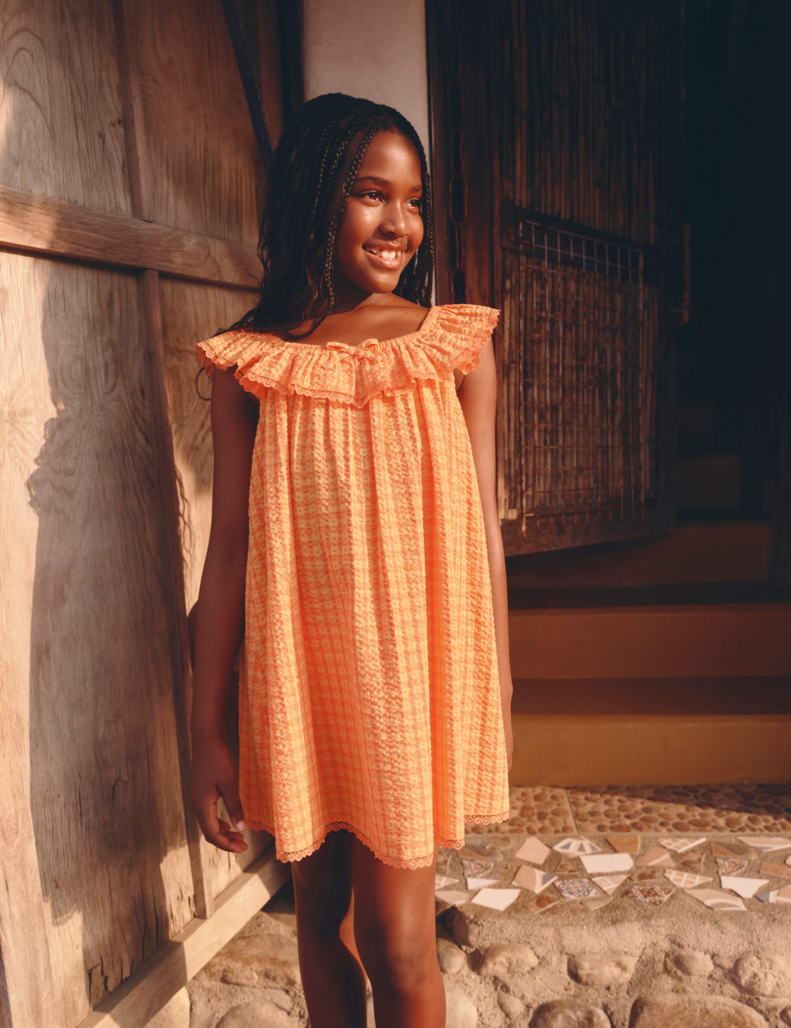 Gingham Check Baby Doll Dress (6-16 Yrs)