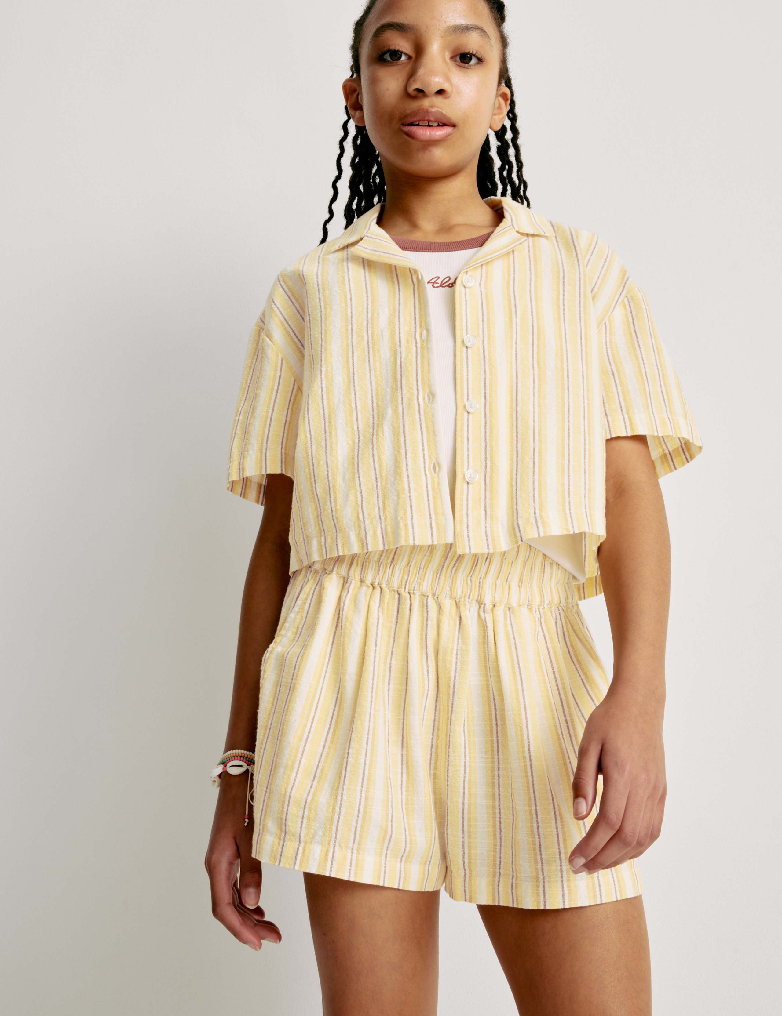 Pure Cotton Striped Shorts (6-16 Yrs)