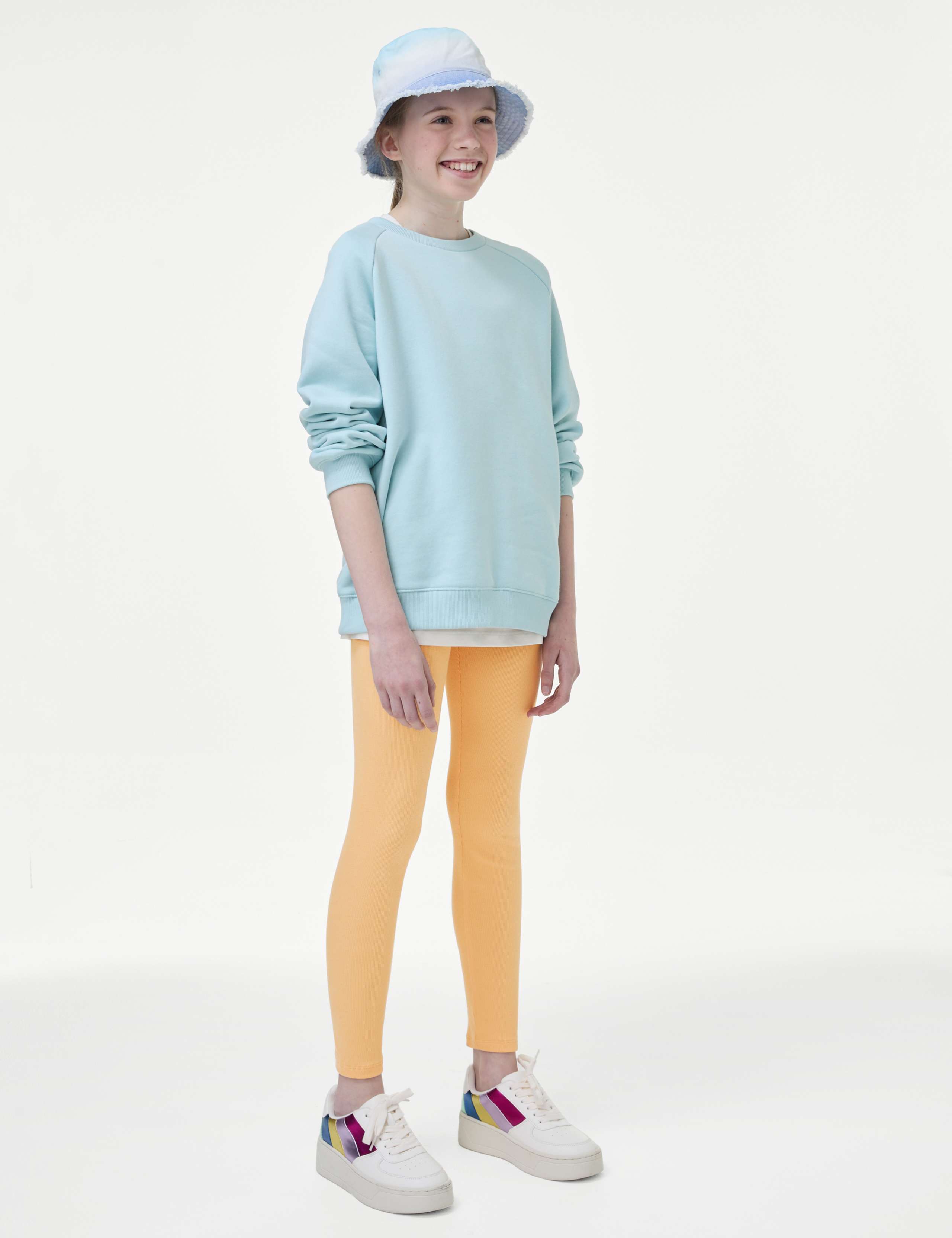 Cotton Rich Ribbed Leggings (6-16 Yrs)