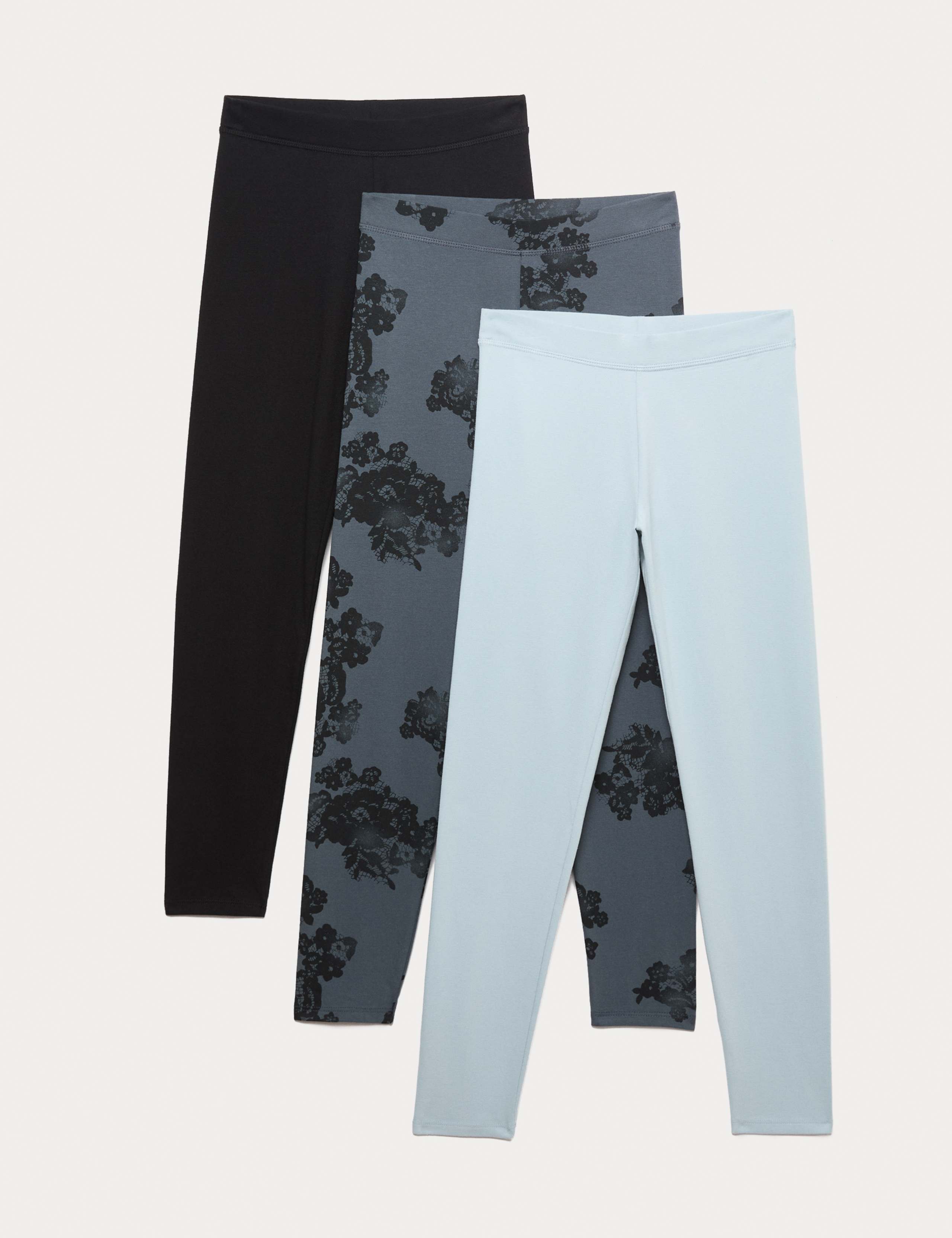3pk Cotton Rich Print Legging (6-16 Yrs)