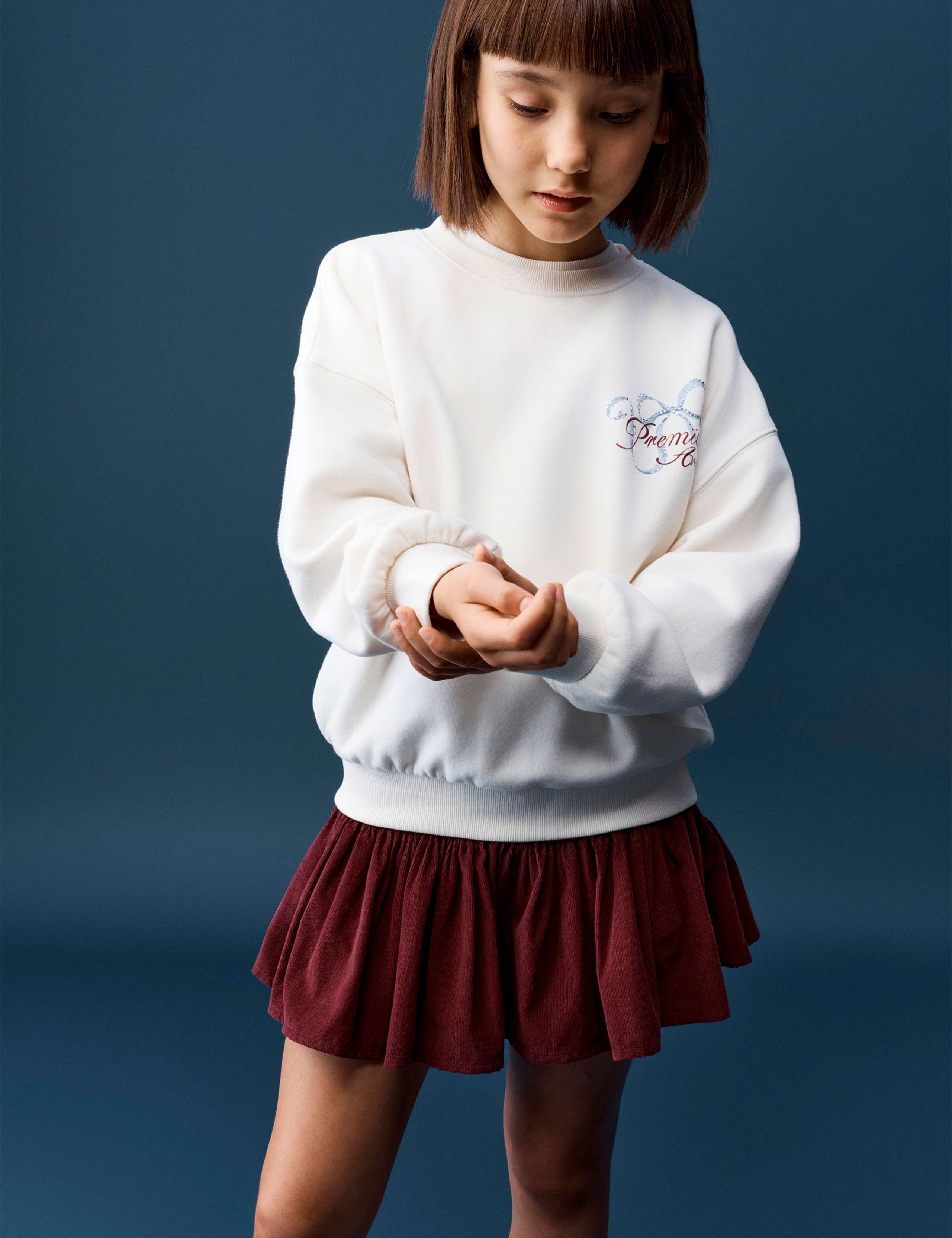 Cotton Rich Diamante Graphic Sweatshirt (6-16 Yrs)