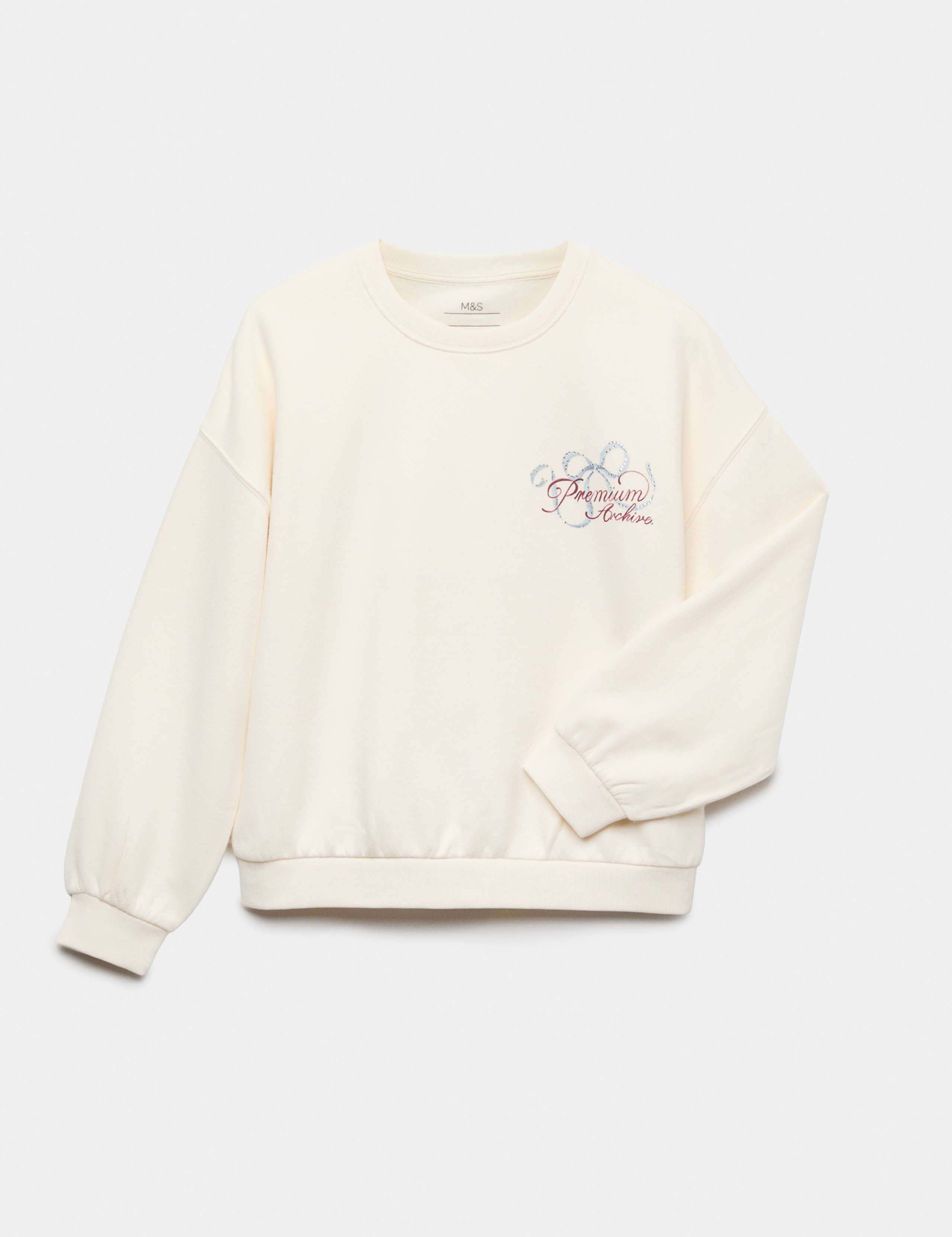 Cotton Rich Diamante Graphic Sweatshirt (6-16 Yrs)