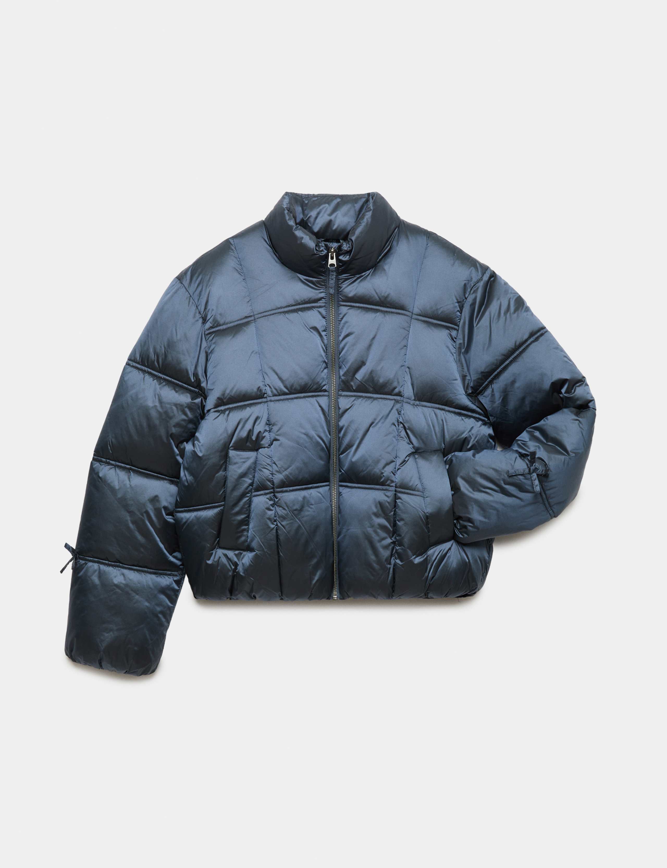 Metallic Bow Puffer Jacket (6-14 Yrs)