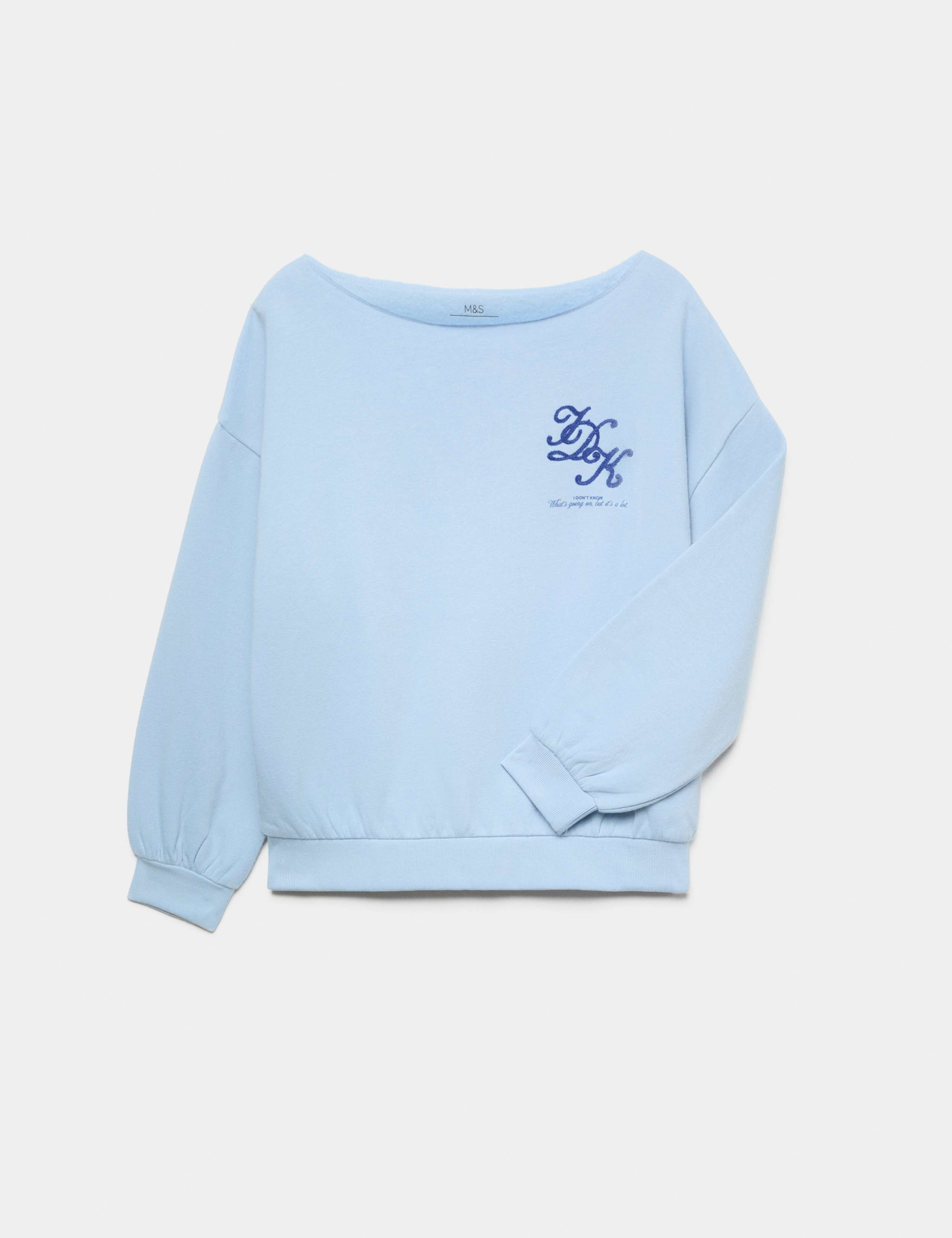 Cotton Rich Slouchy IDK Slogan Sweatshirt (6-16 Yrs)