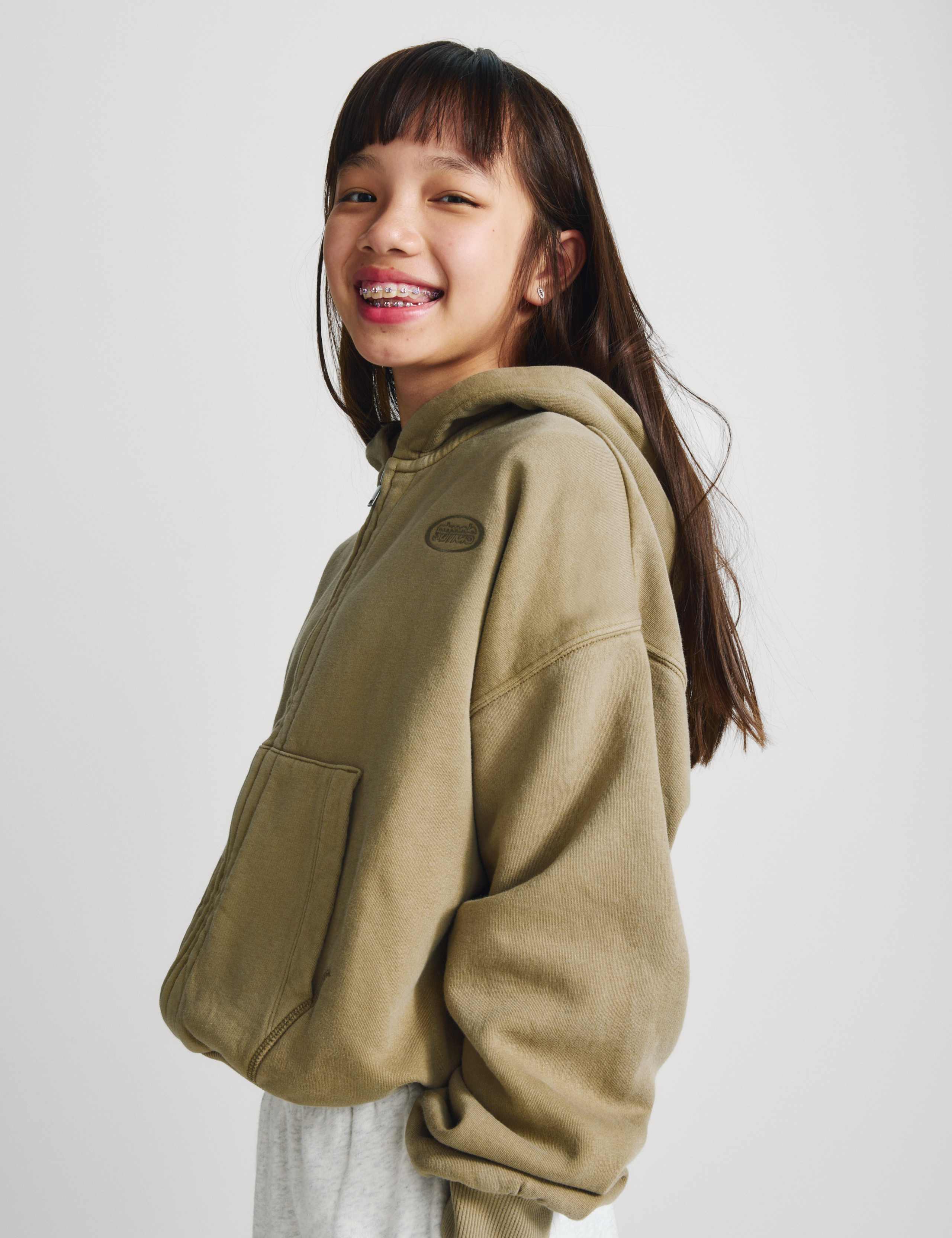Cotton Rich Oversized Zip Through Hoodie (6-16 Yrs)