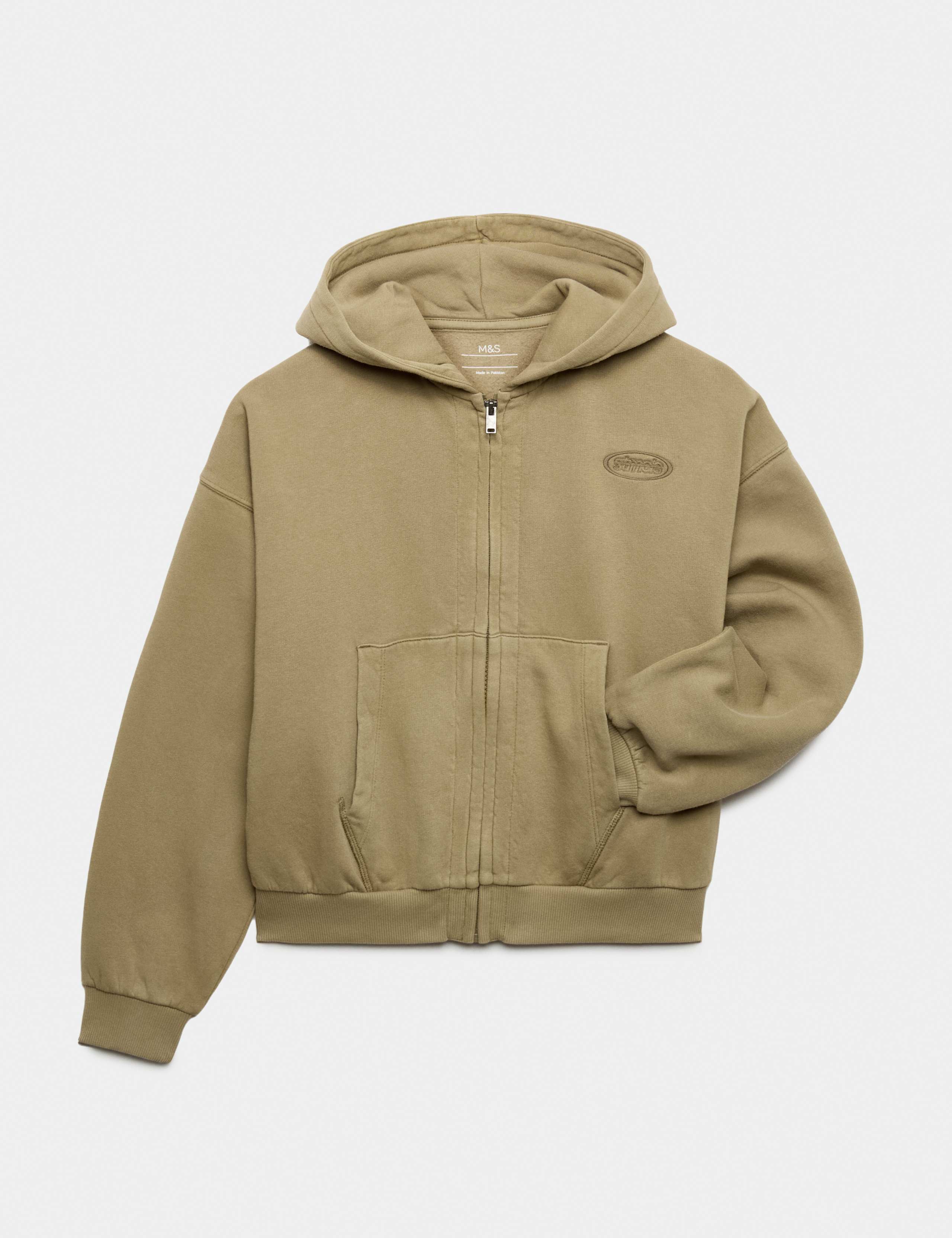 Cotton Rich Oversized Zip Through Hoodie (6-16 Yrs)