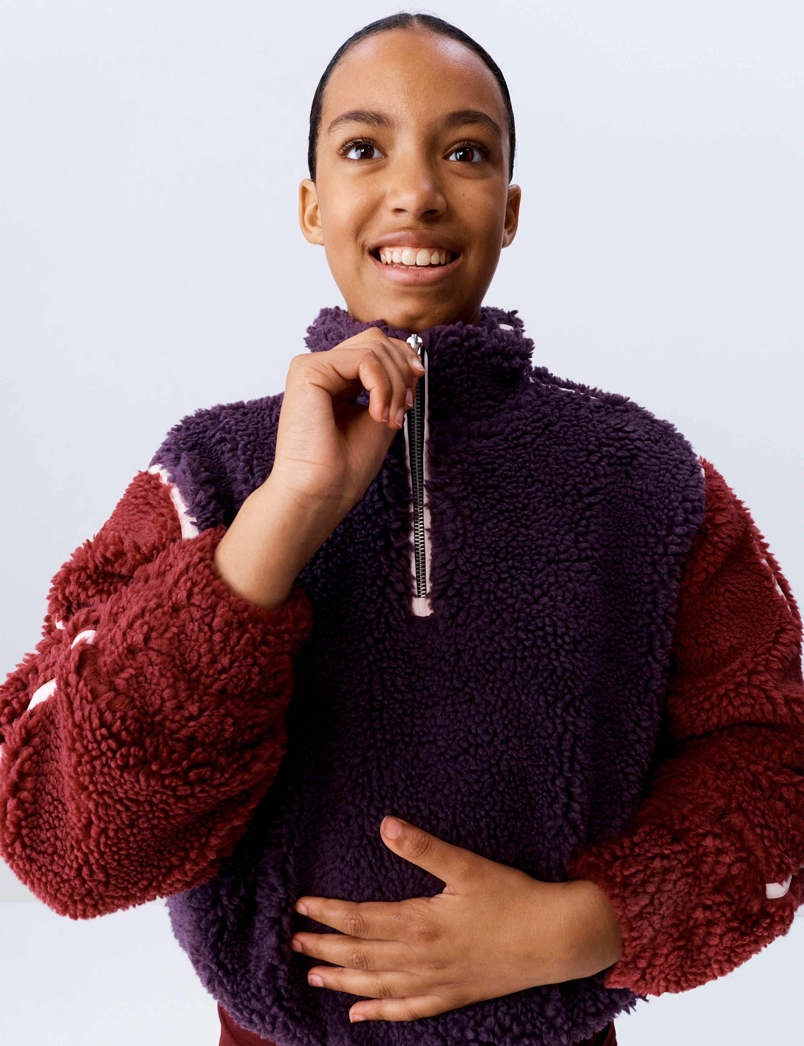 Quarter Zip Borg Fleece Sweatshirt (6-16 Yrs)