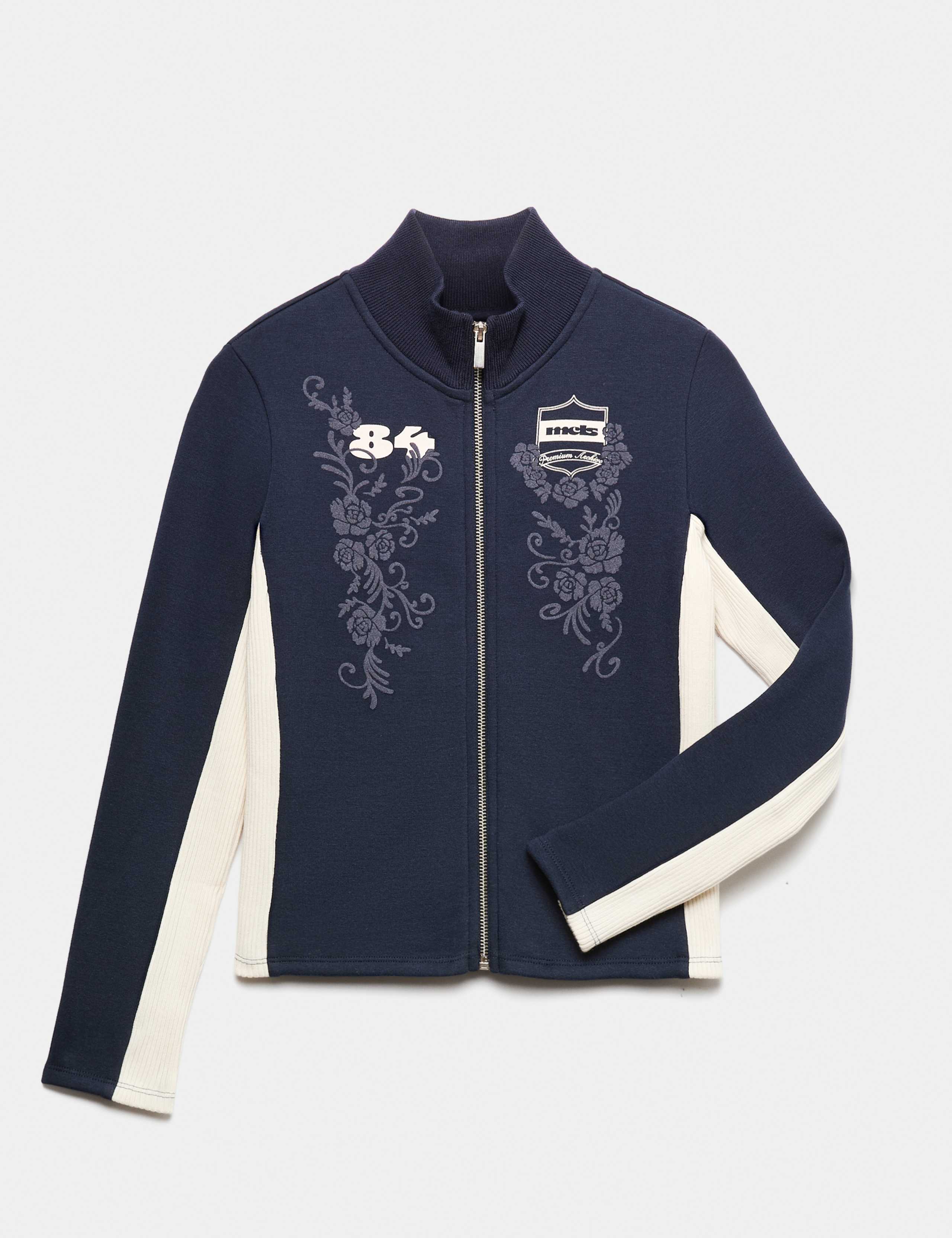 Funnel Neck Embroidered Zip Through Sweatshirt (6-16 Yrs)