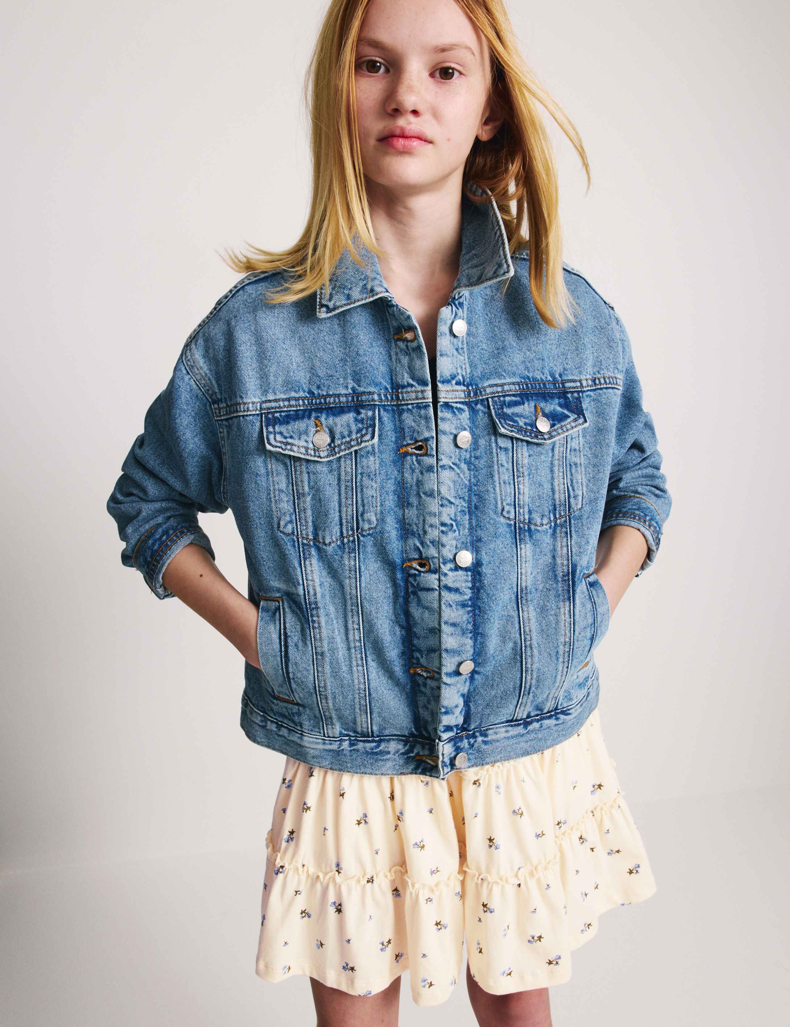 Pure Cotton Floral Tiered Skirt (6-16 Yrs)