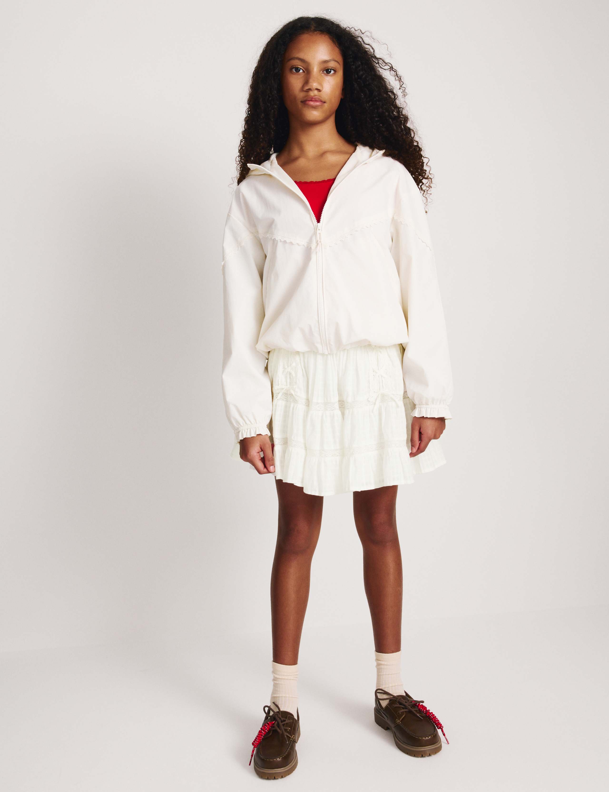 Pure Cotton Lace Up Elasticated Waist Skirt (6-16 Yrs)