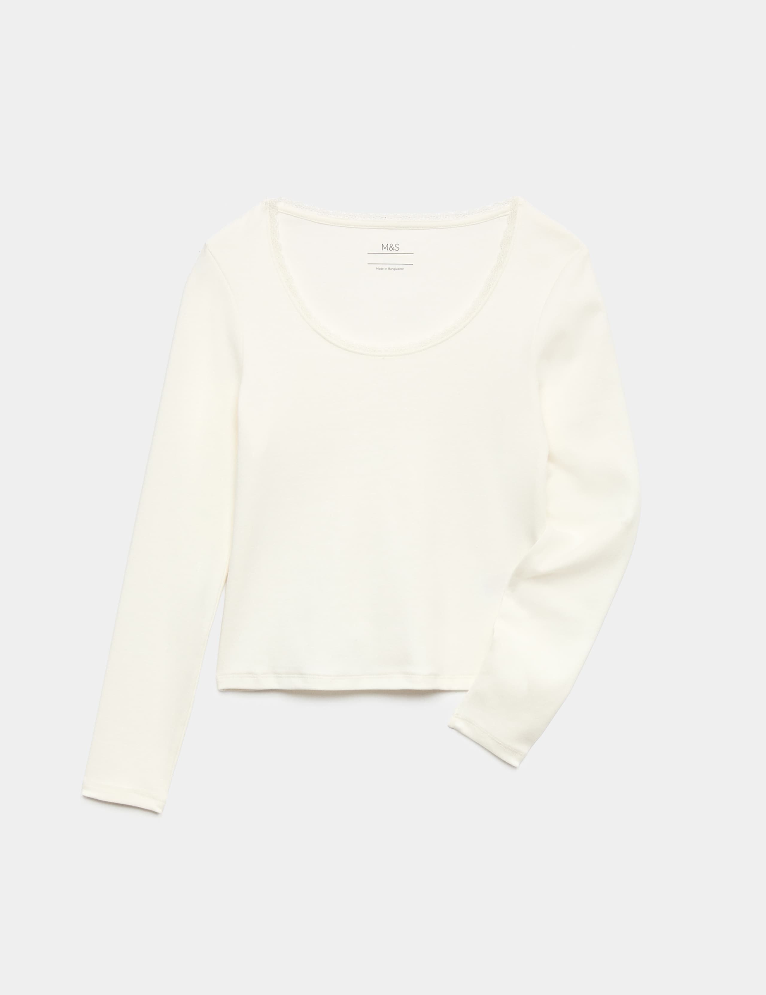Cotton Rich Lace Trim Top (6-16 Yrs)