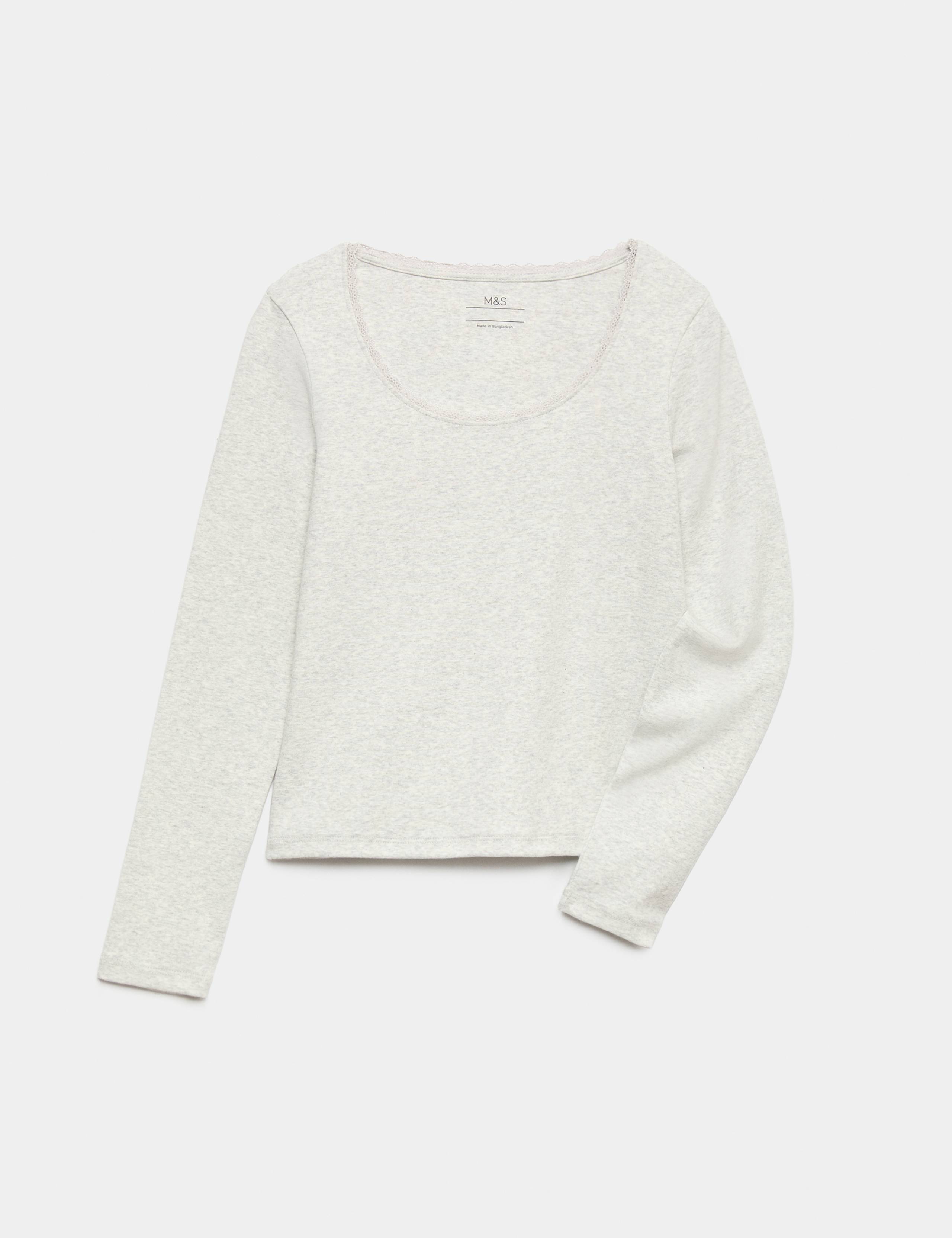 Cotton Rich Lace Trim Top (6-16 Yrs)