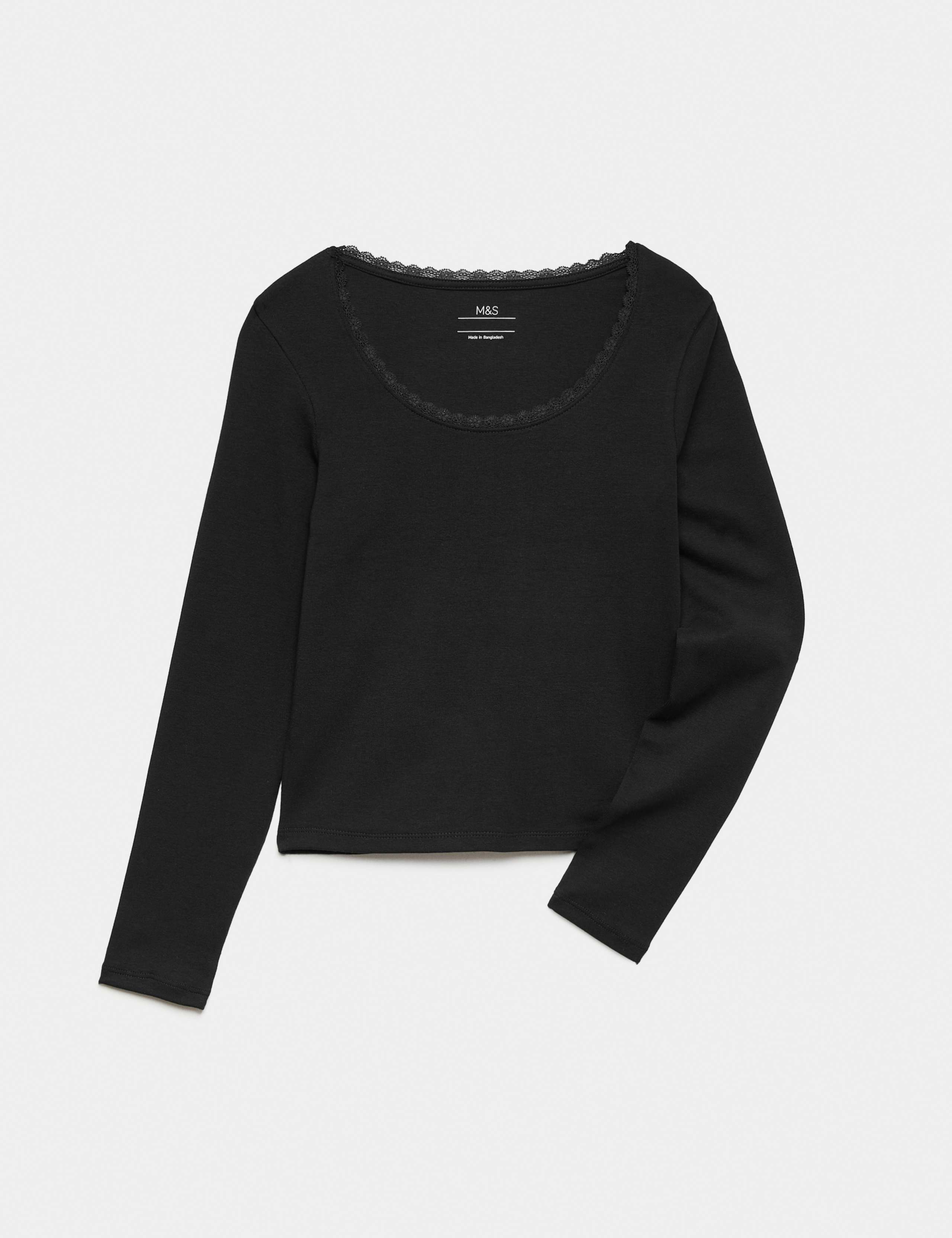Cotton Rich Lace Trim Top (6-16 Yrs)