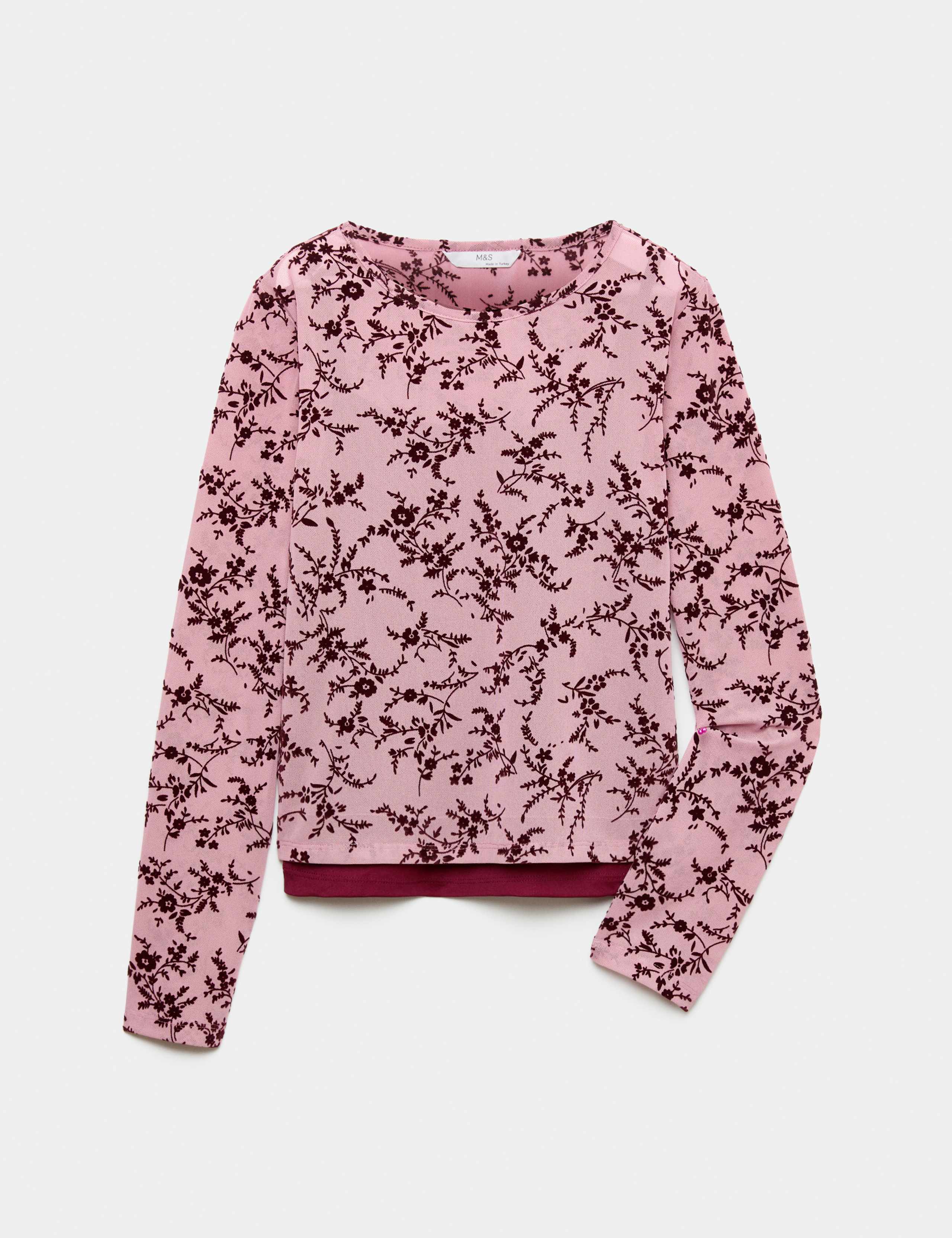 Floral Mesh Top (6-16 Yrs)