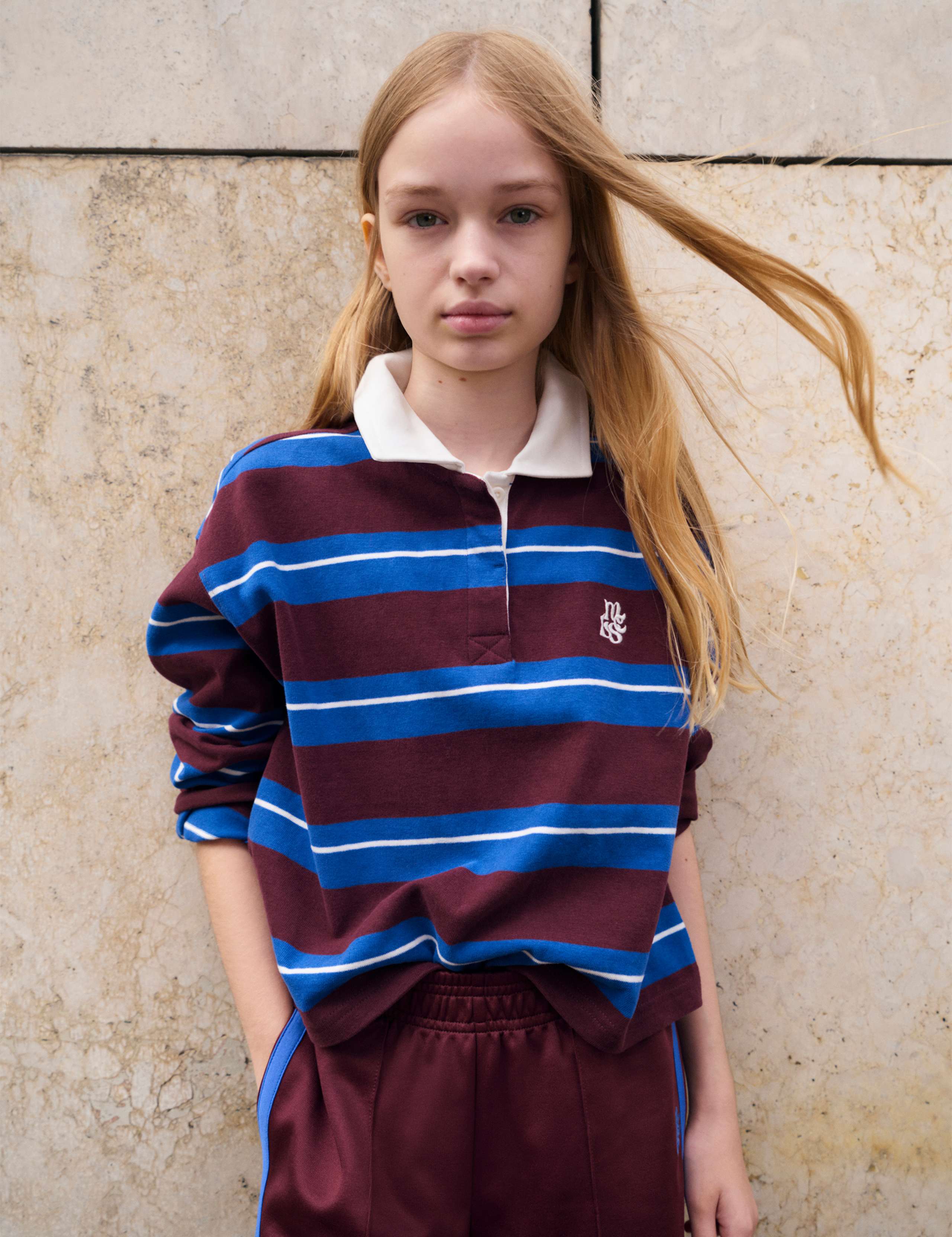 Pure Cotton Striped Rugby Top (6-16 Yrs)