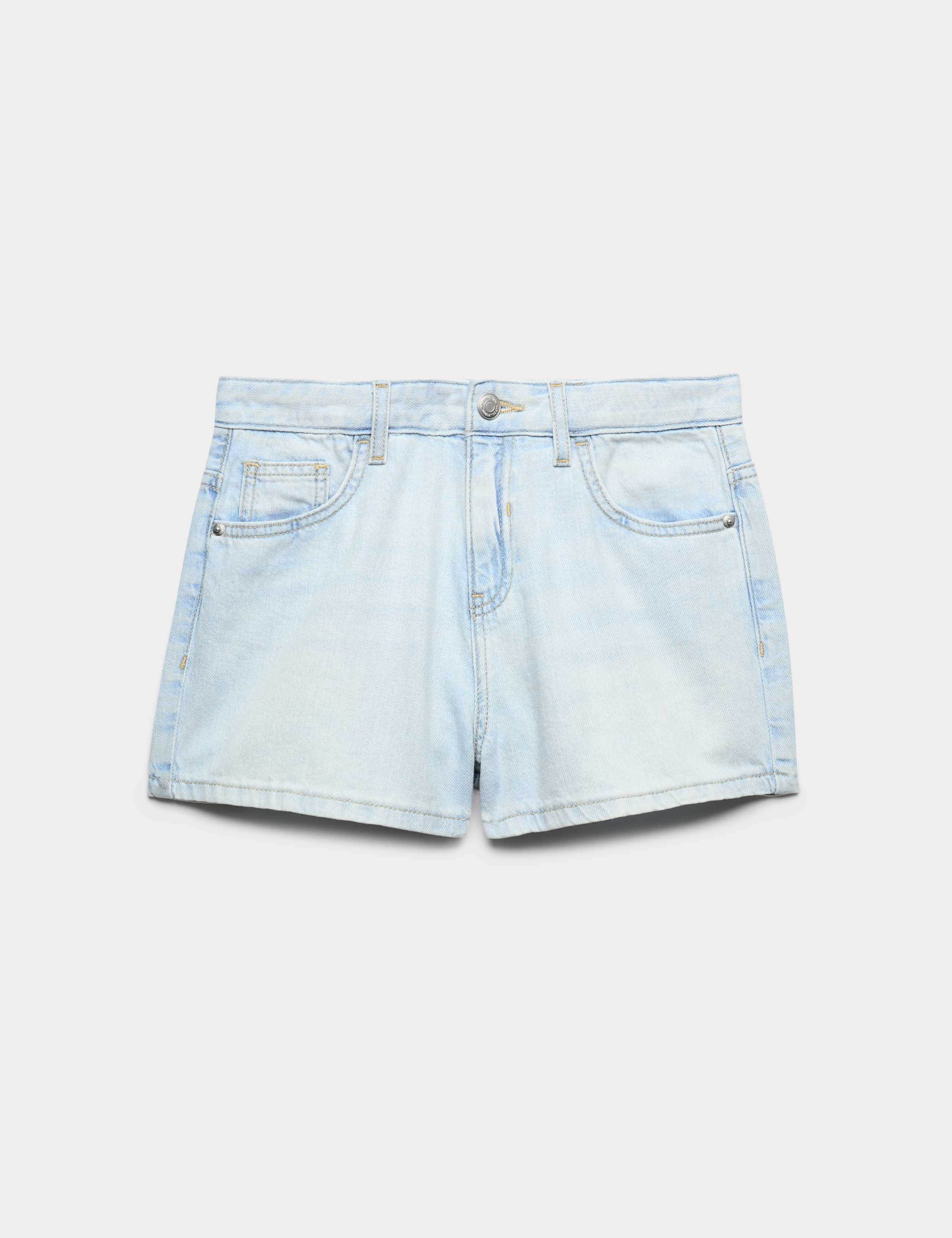 Pure Cotton Denim Mom Shorts (6-16 Yrs)