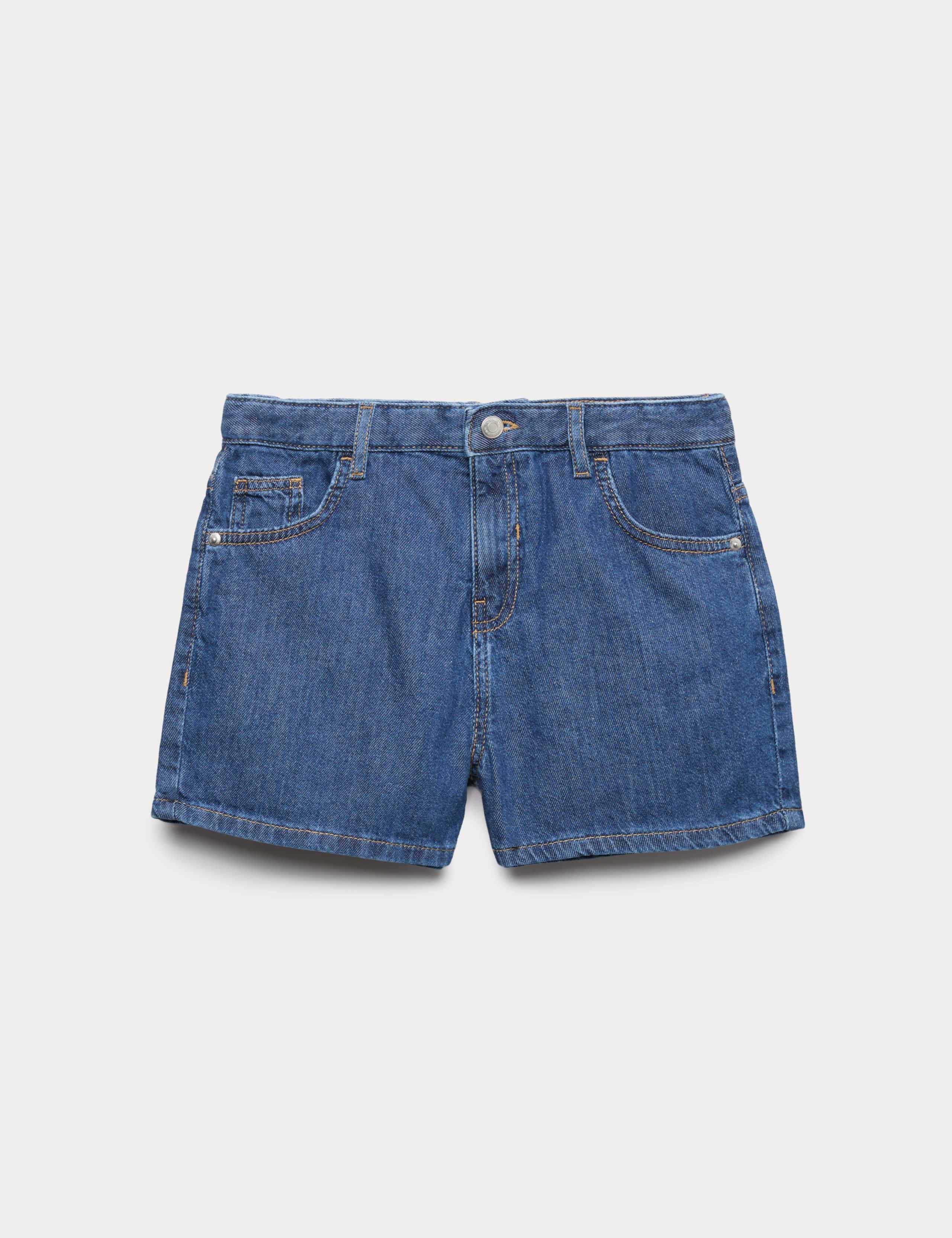 Pure Cotton Denim Mom Shorts (6-16 Yrs)
