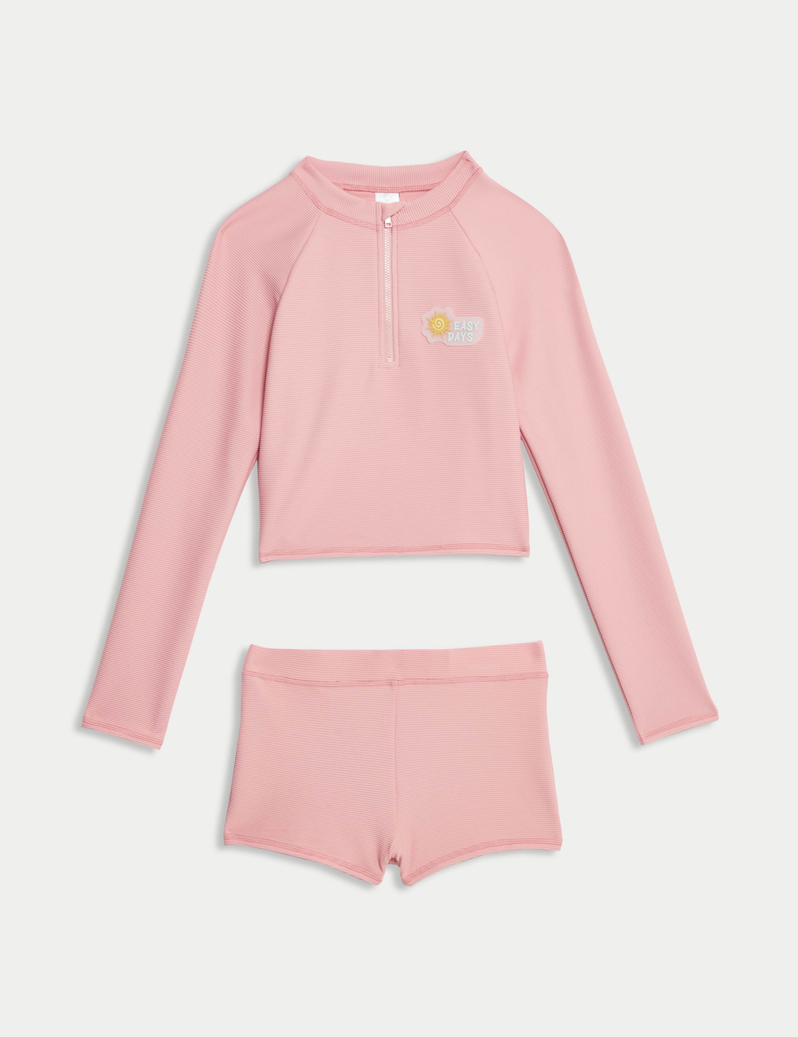 2pc Long Sleeve Rash Vest Set (6-16 Yrs)