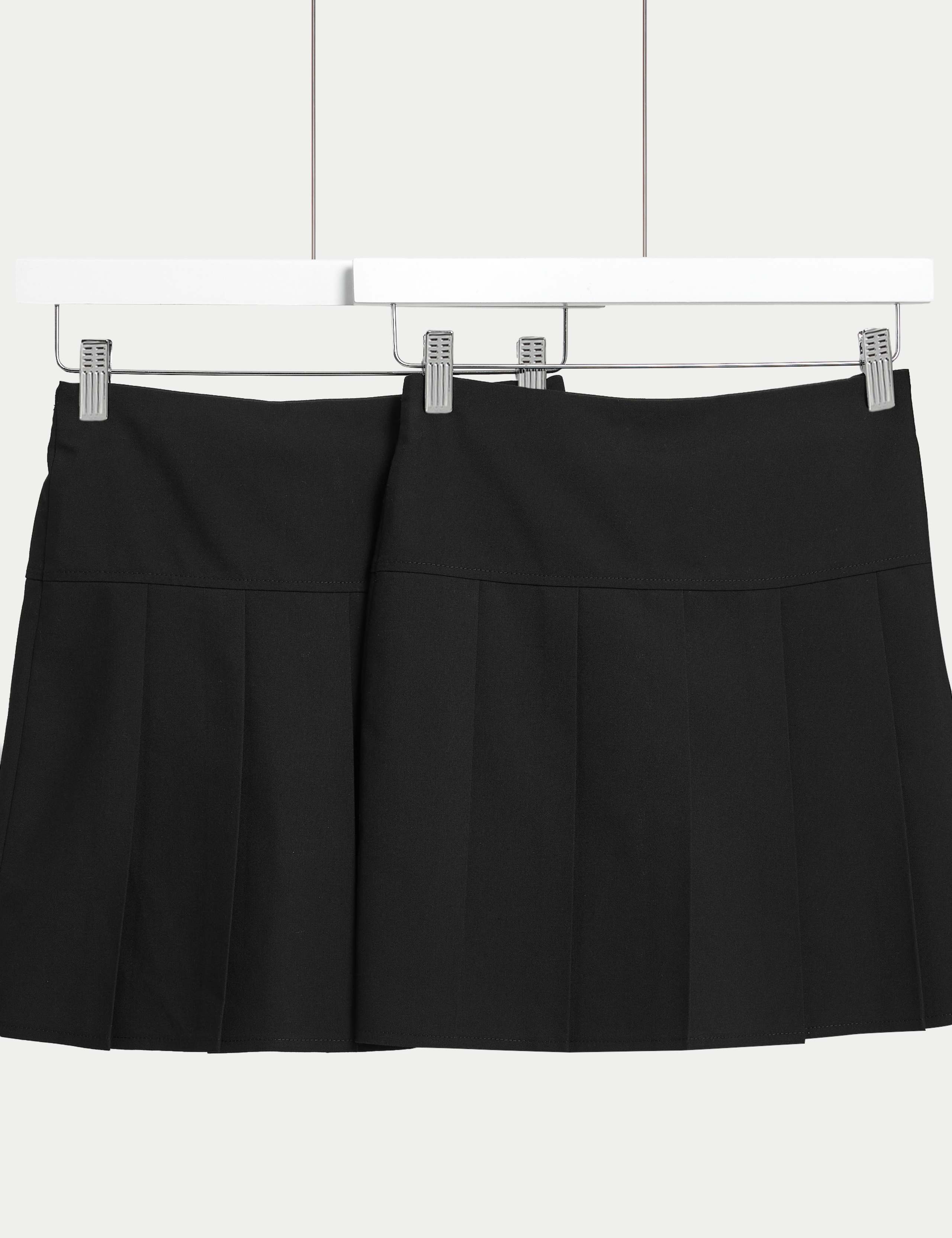 2 Pack Girls' Plus Fit Pleated School Skirts (2 - 18 Yrs)