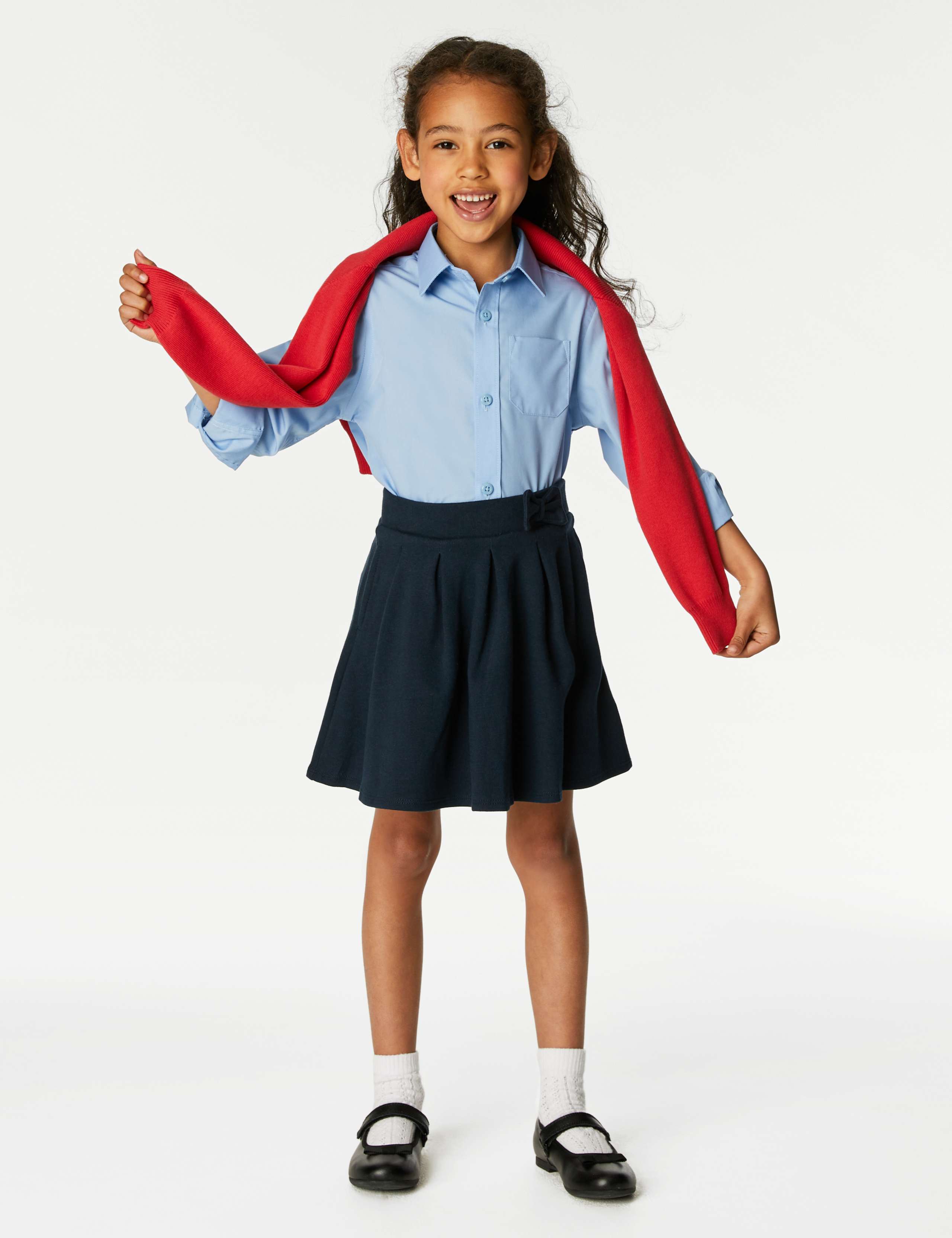 2pk Girls' Jersey Bow School Skirts (2-14 Yrs)