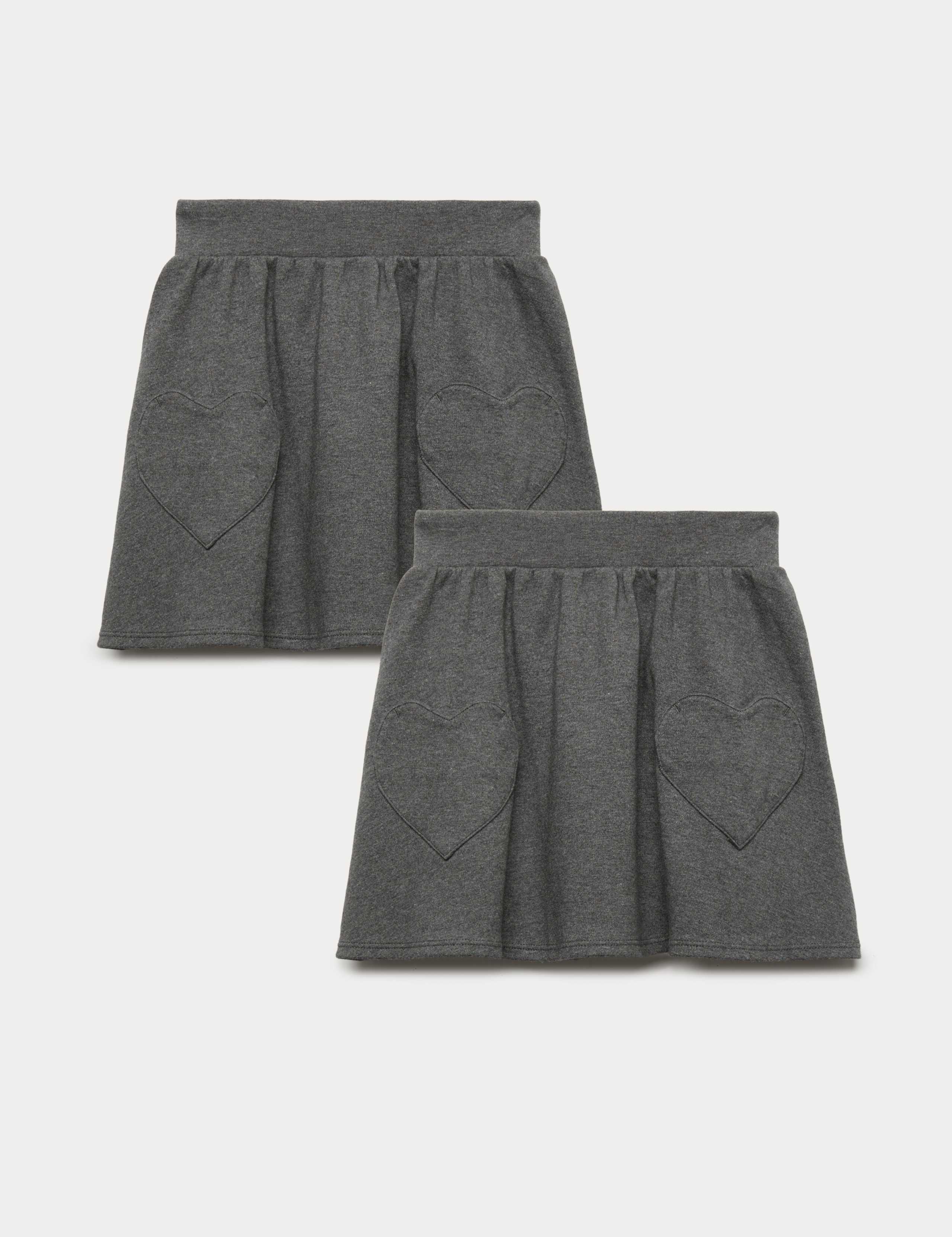 2 Pack Girls' Plus Fit Pleated School Skirts (2-18 Yrs)