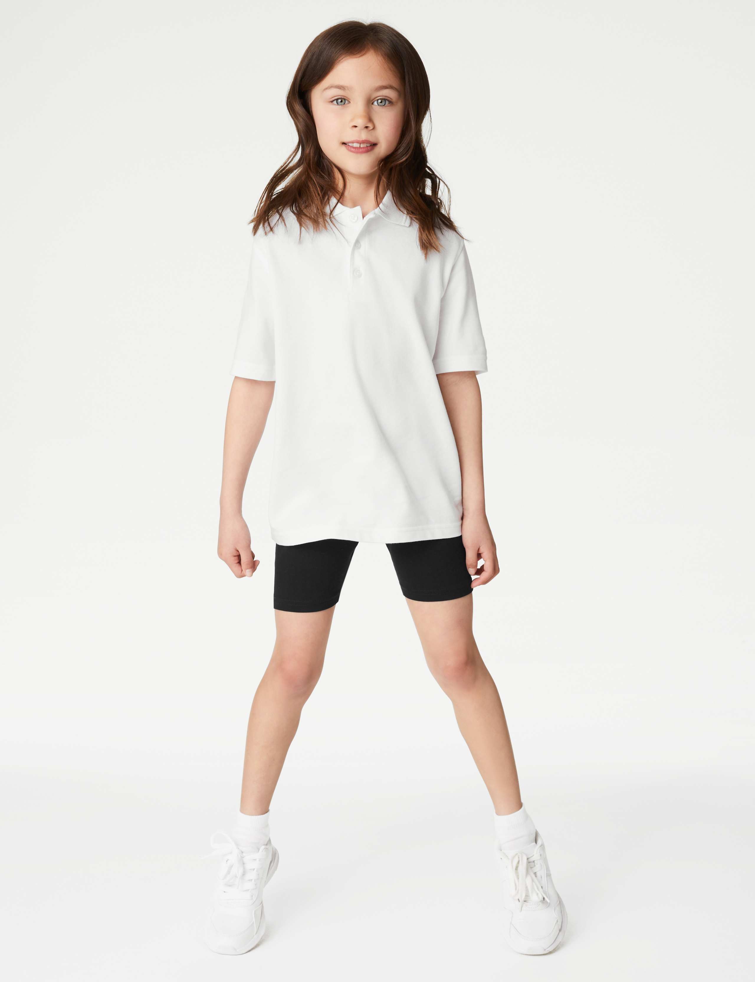 2pk Girls' Cotton Rich School Cycling Shorts (2-16 Yrs)