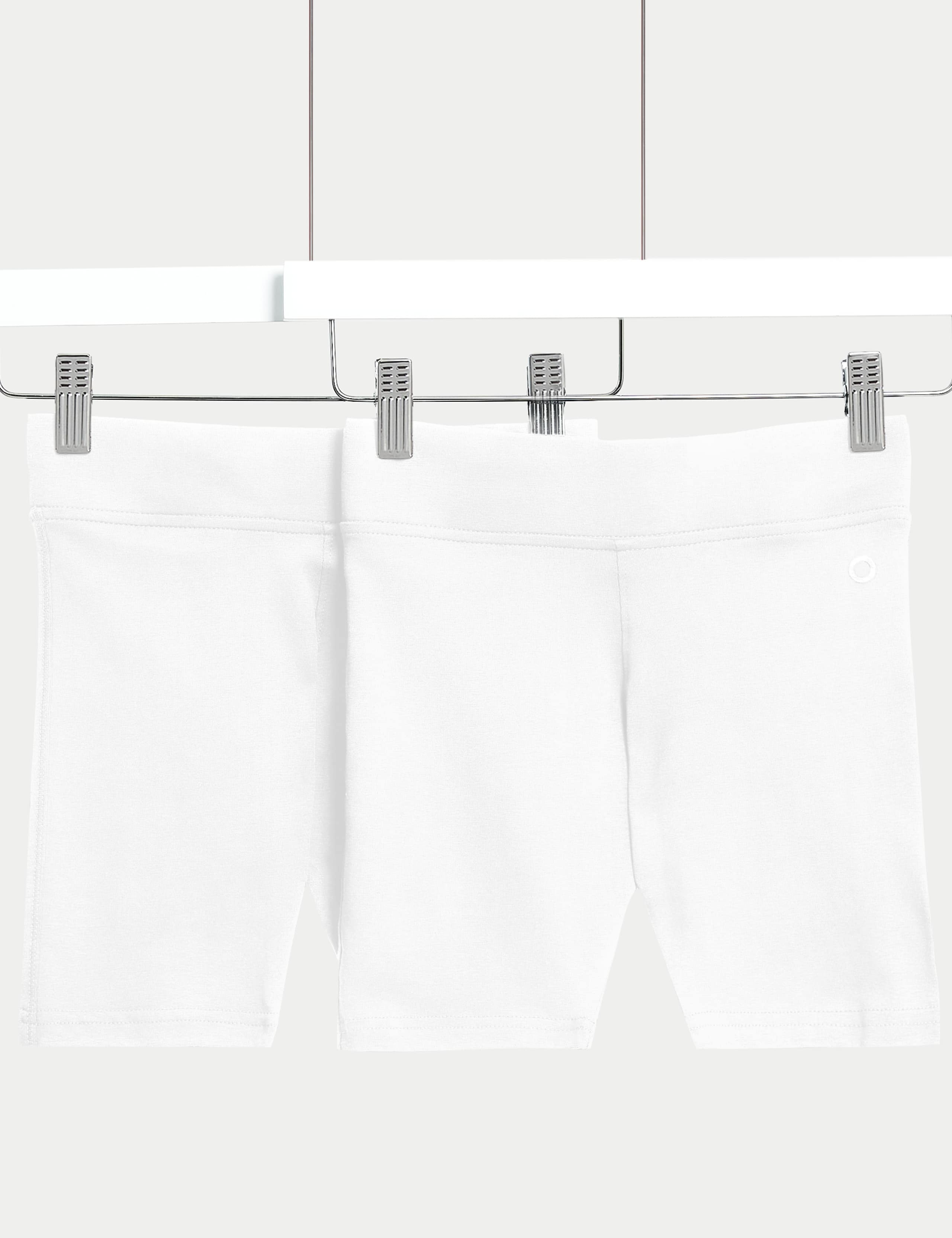 2 Pack Girls' Cotton Rich School Cycling Shorts (2-16 Yrs)
