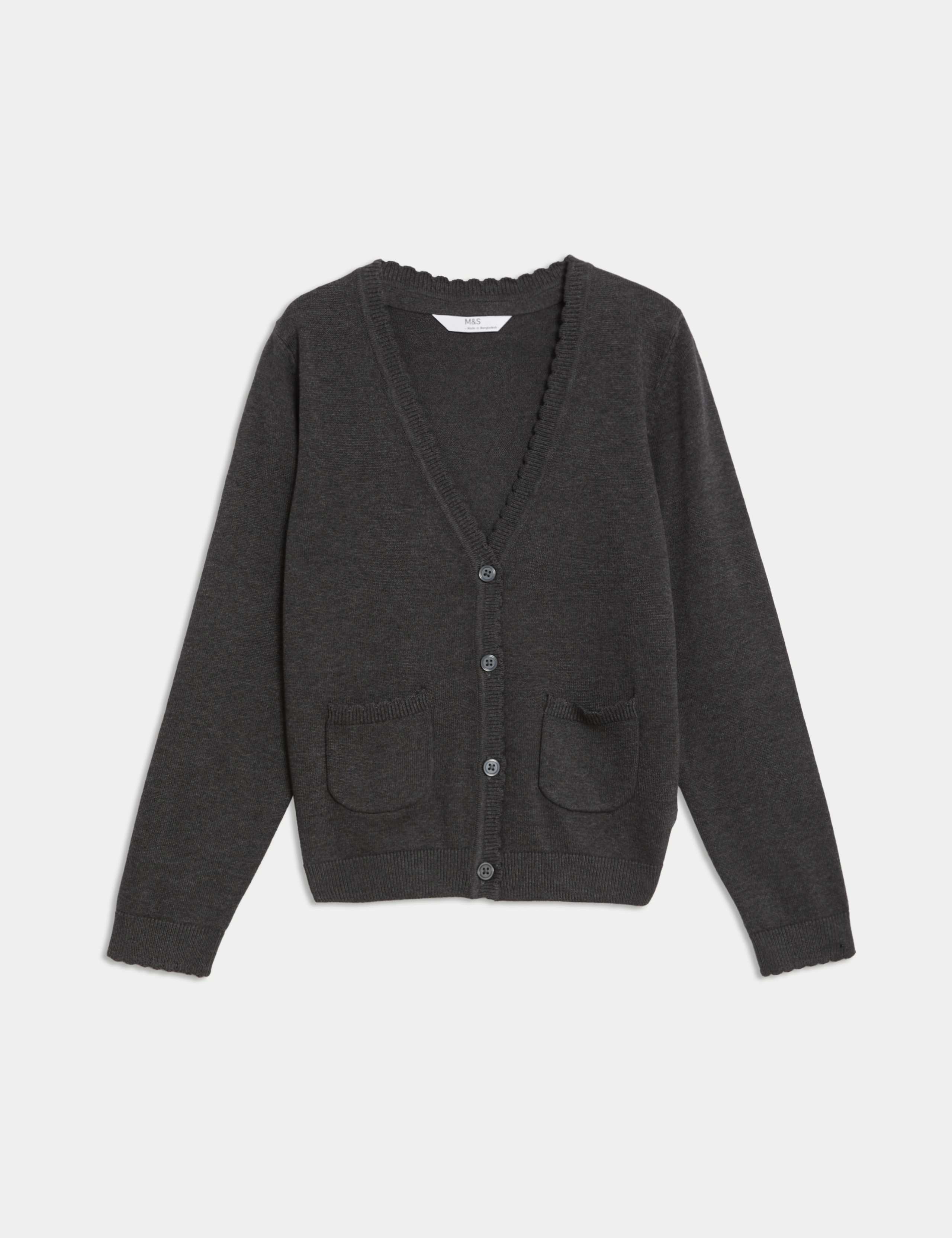 Girls' Pure Cotton School Cardigan (2-18 Yrs)