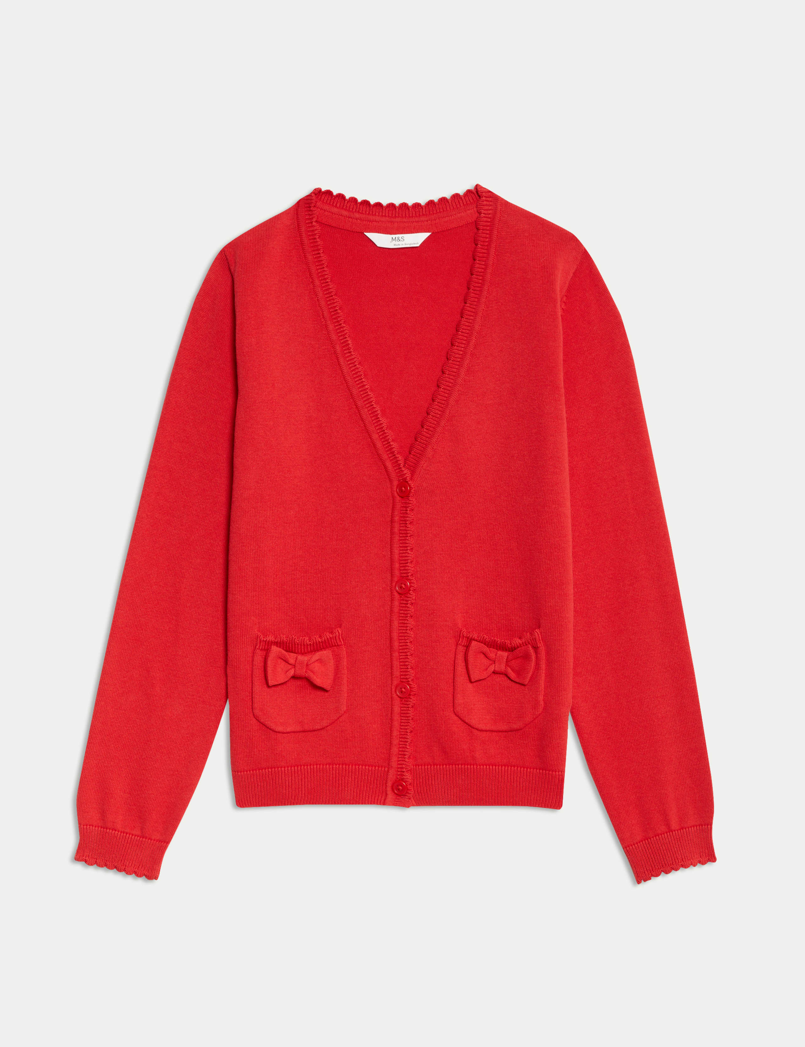Pure Cotton Bow Pocket Cardigan (3-18 Yrs)