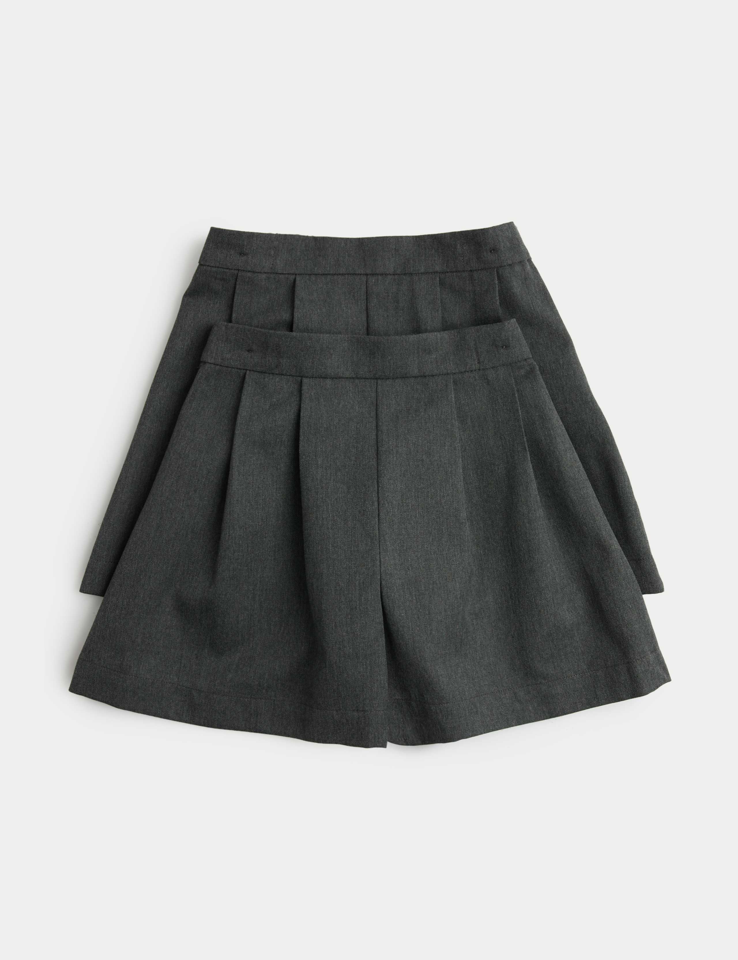 2 Pack Girls' Pleat Front Shorts (4-14 Yrs)