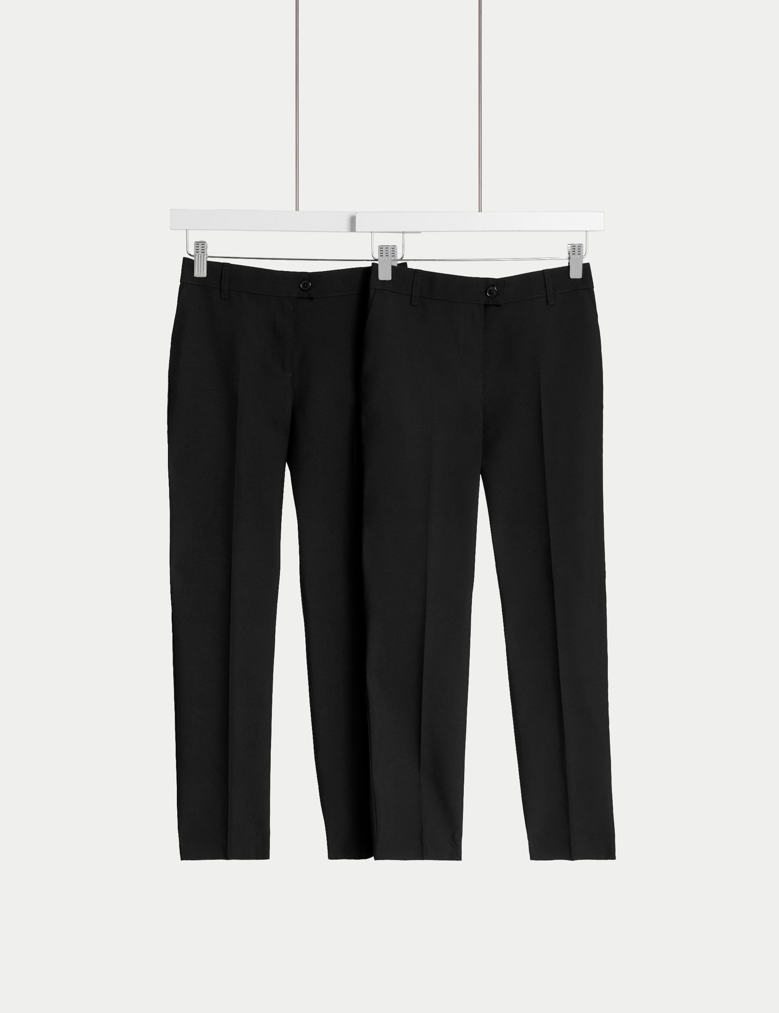 2pk Girls' Regular Leg Slim Fit School Trousers (2-18 Yrs)