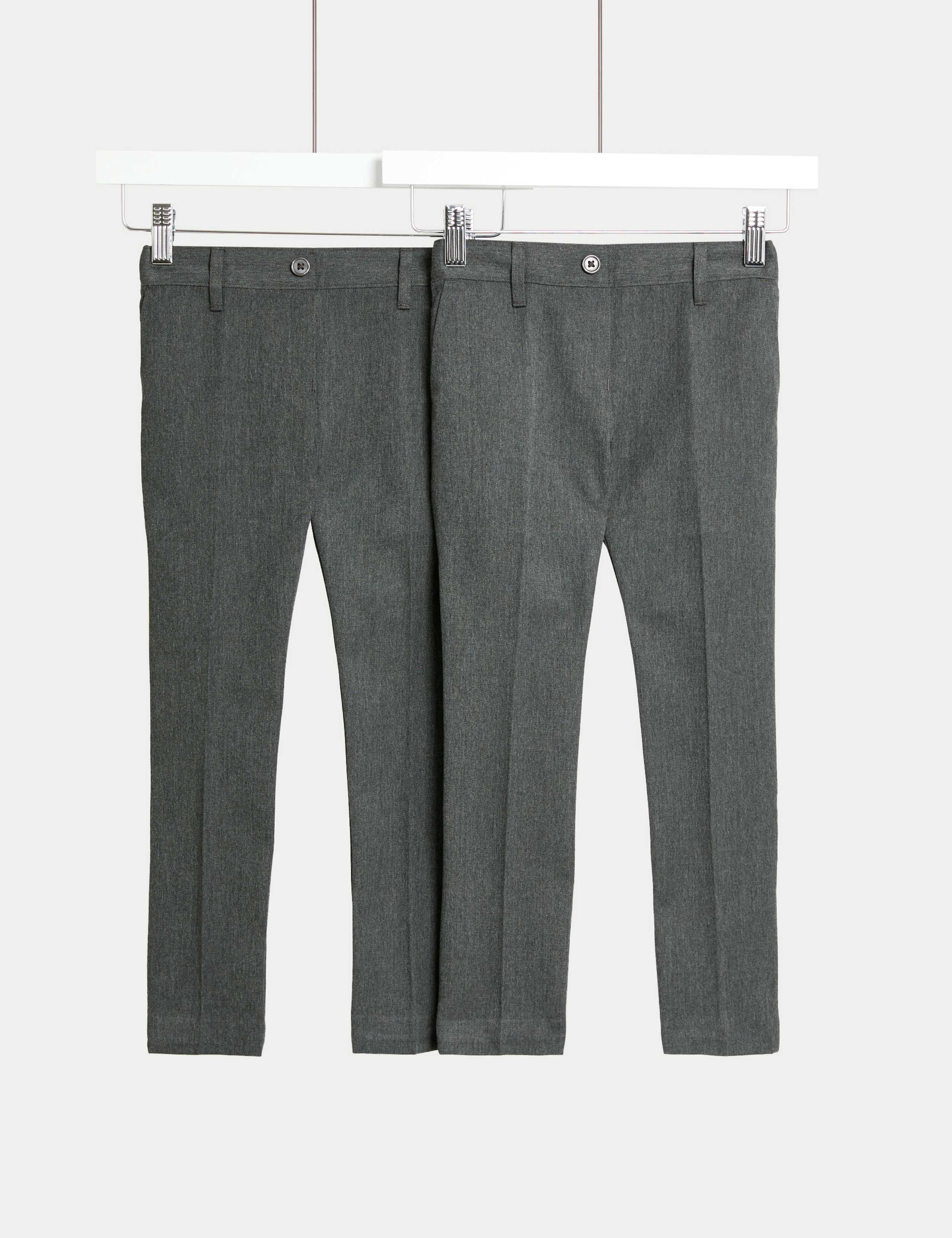 2pk Girls' Slim Fit Easy Dressing School Trousers (3-18 Yrs)
