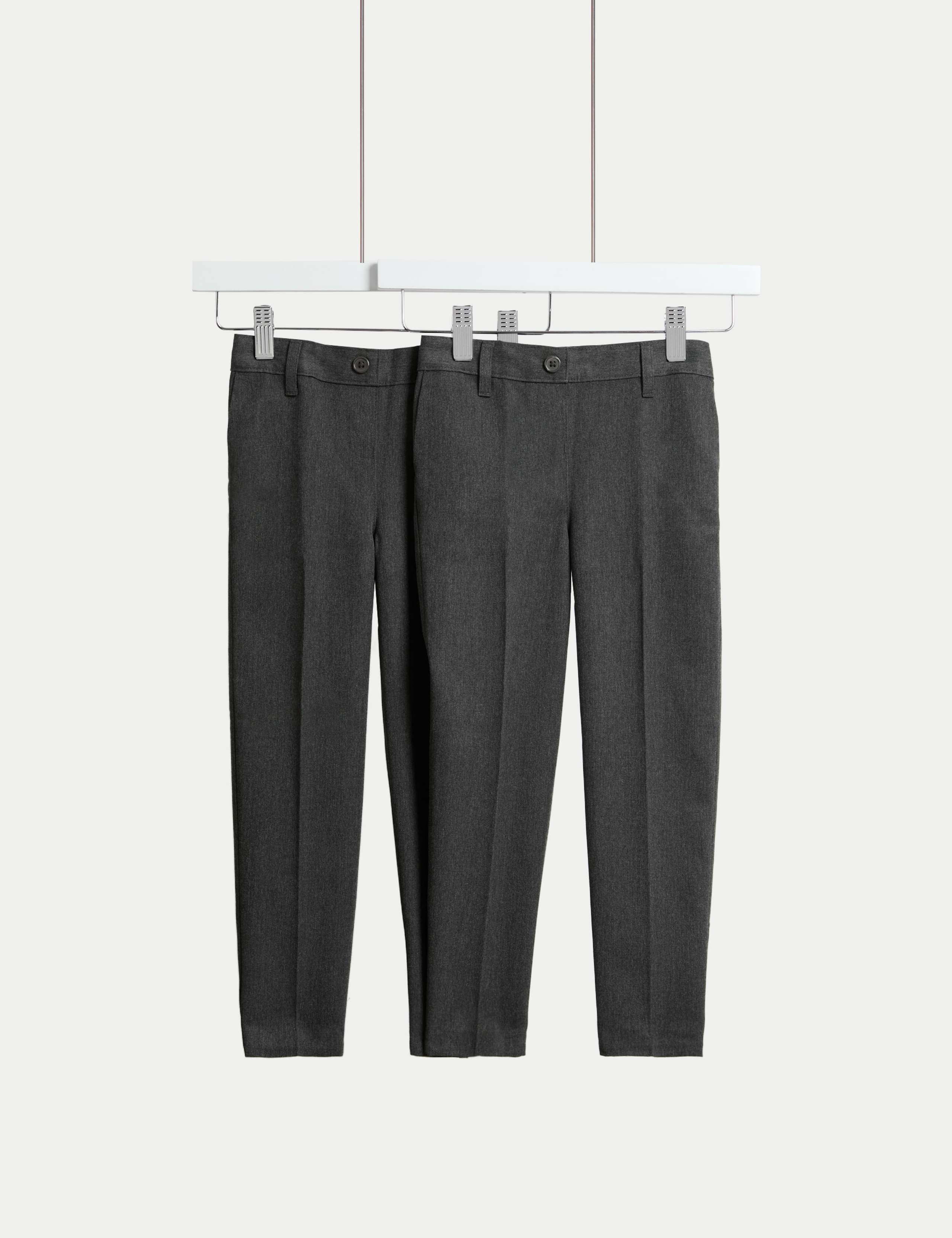 2pk Girls' Regular Leg Slim Waist School Trousers