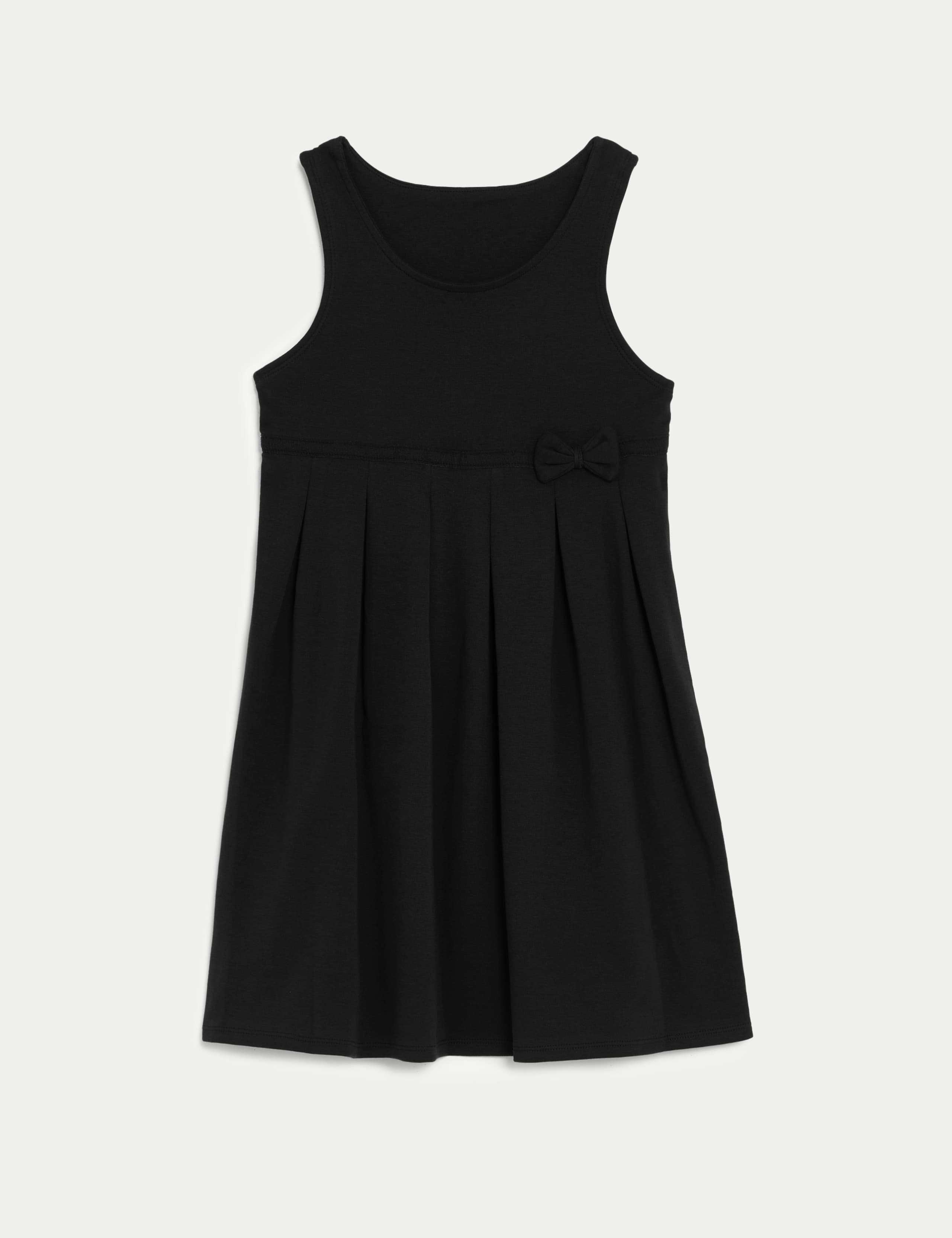 Girls' Jersey Bow School Pinafore (2-12 Yrs)