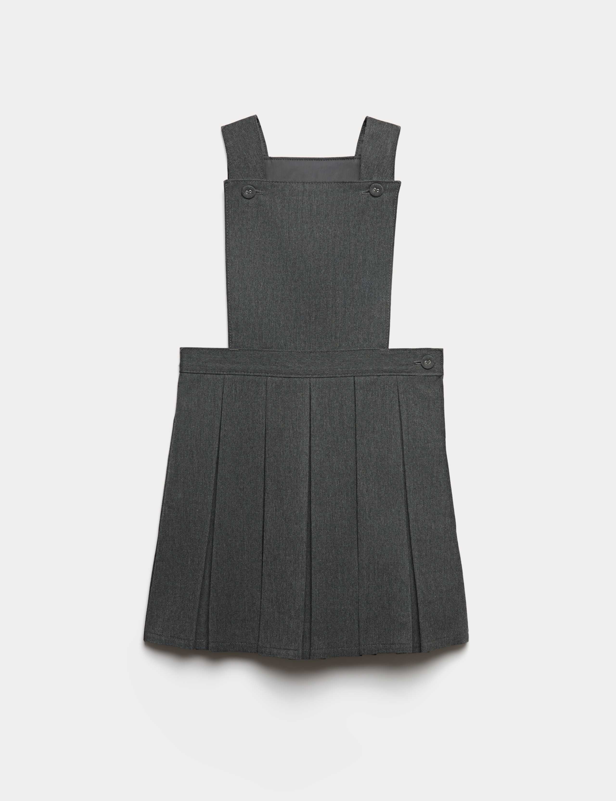Girls' Pleated Bib School Pinafore  (2-12 Yrs)