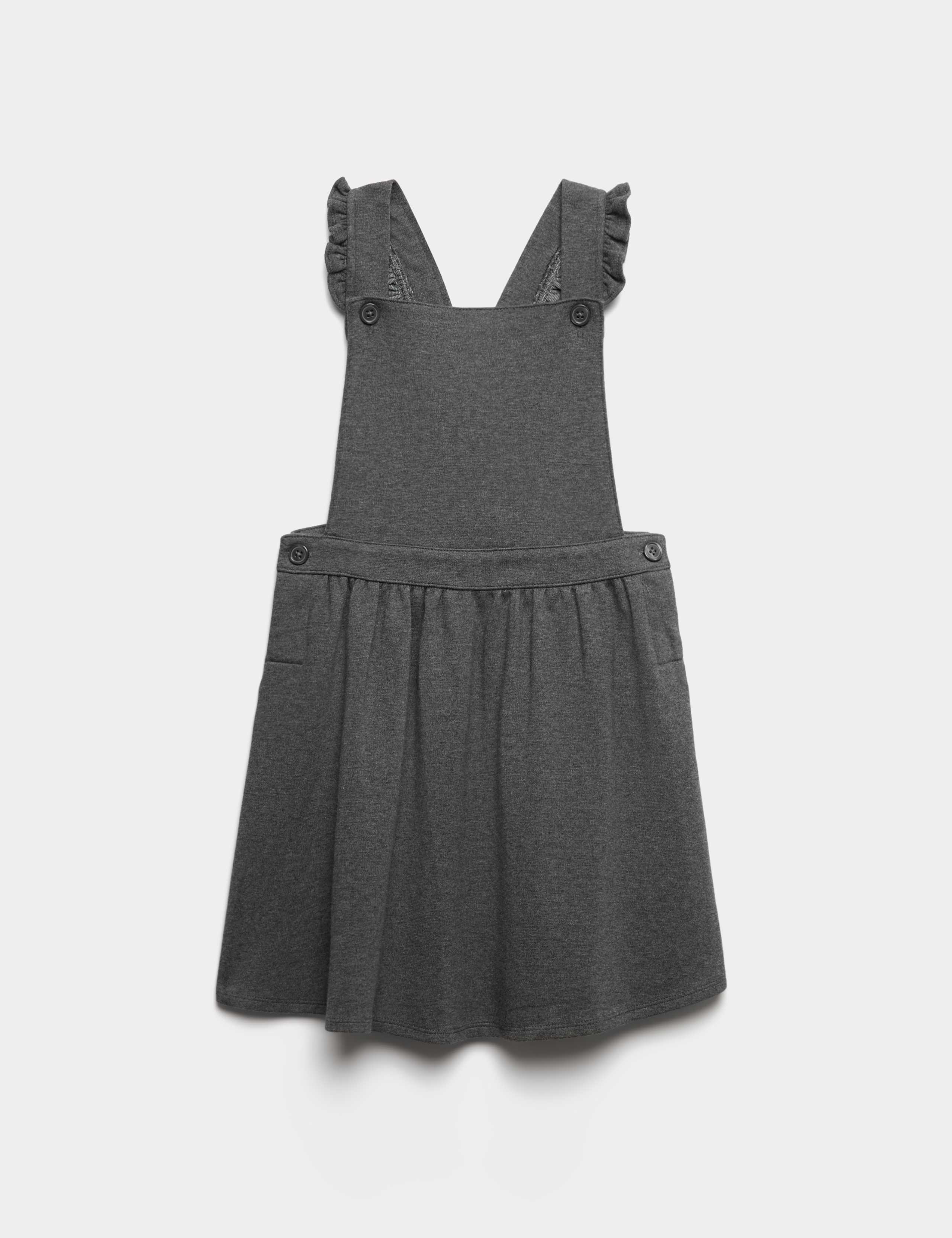 Girls' Jersey Frilled School Pinafore (2-12 Yrs)