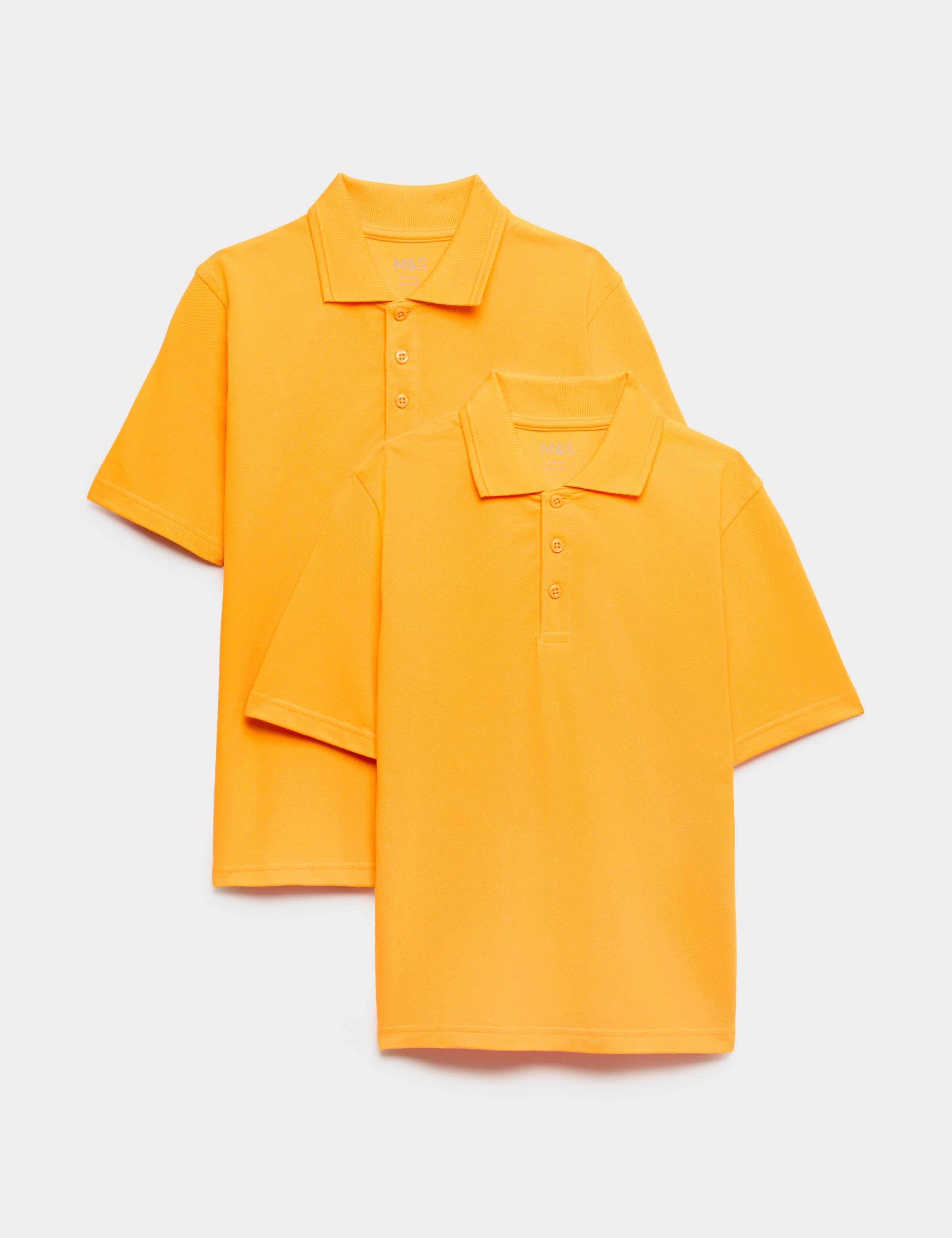 2 Pack Unisex Stain Resist School Polo Shirts (2-18 Yrs)