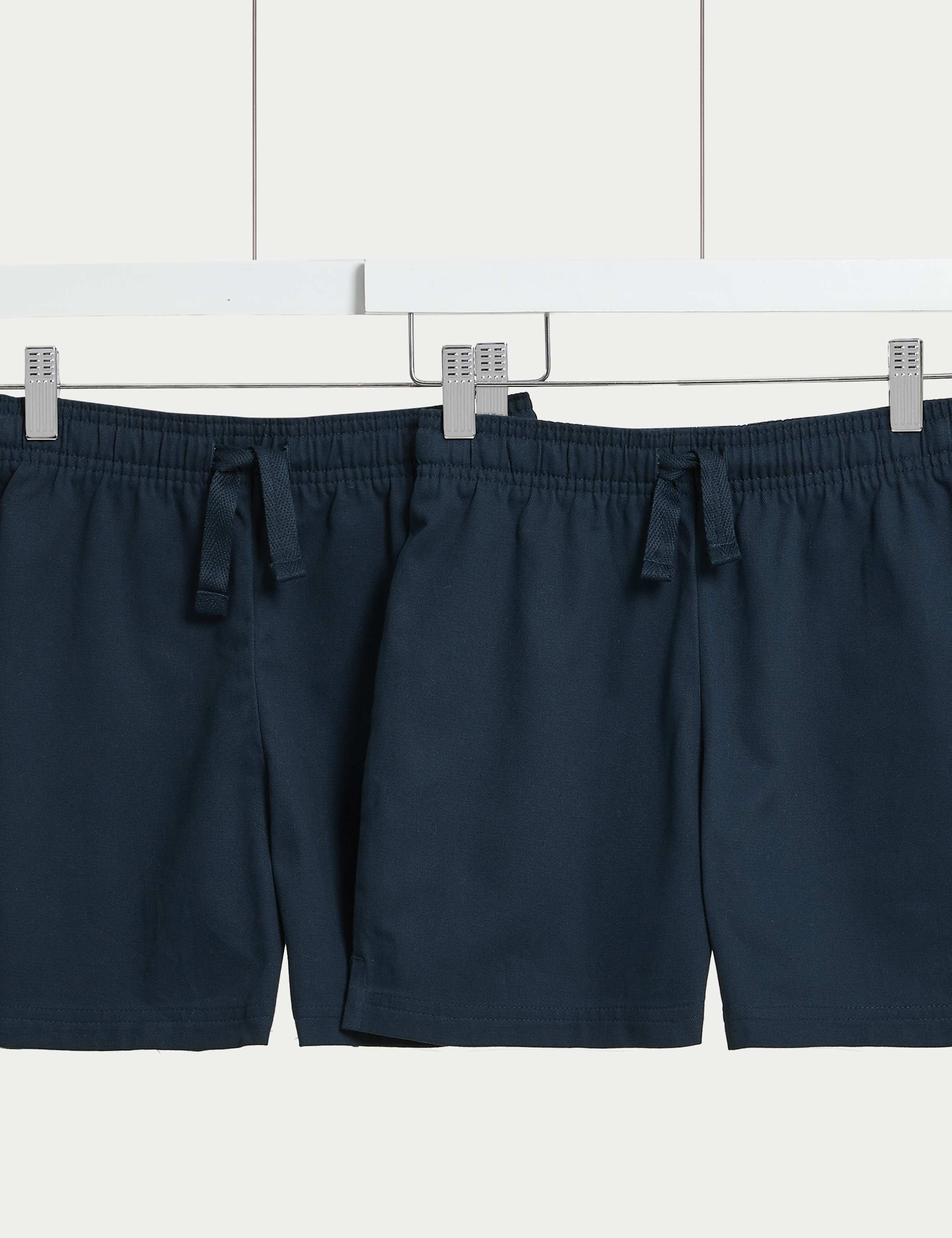 2 Pack Unisex Pure Cotton School Shorts (2-16 Yrs)