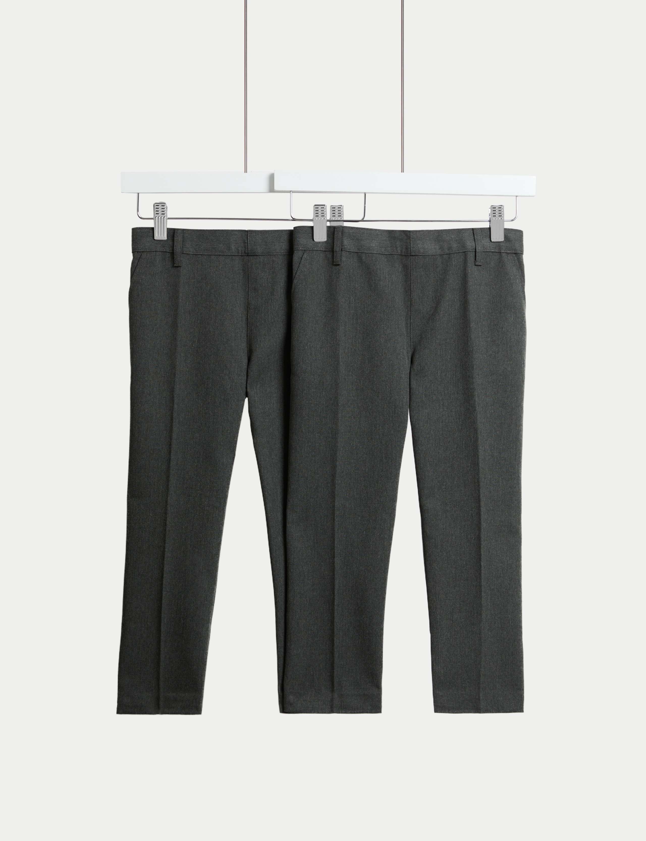 2pk Boys' Longer Length Plus Fit School Trousers